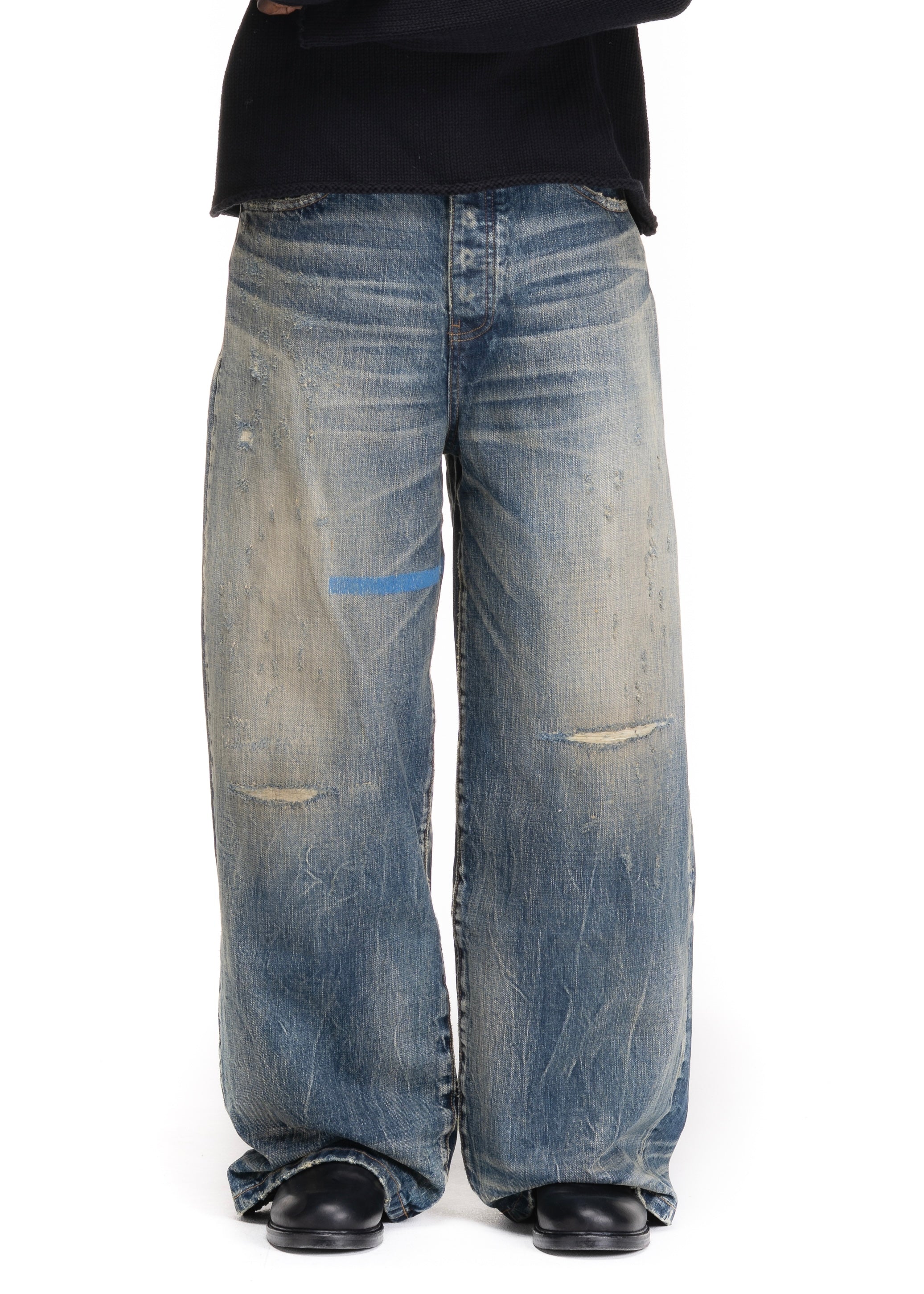 REPAIRED RUST SELVEDGE DENIM LOOSE FIT – NO/FAITH STUDIOS