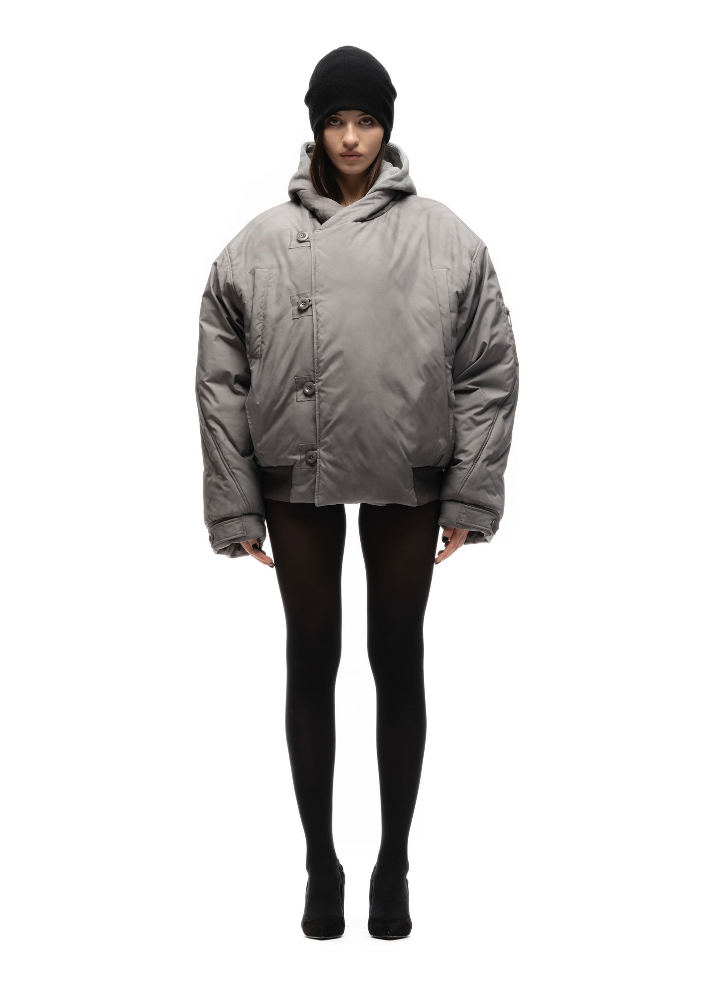 FENCING WAFFLE BOMBER JACKET GREY FEMALE