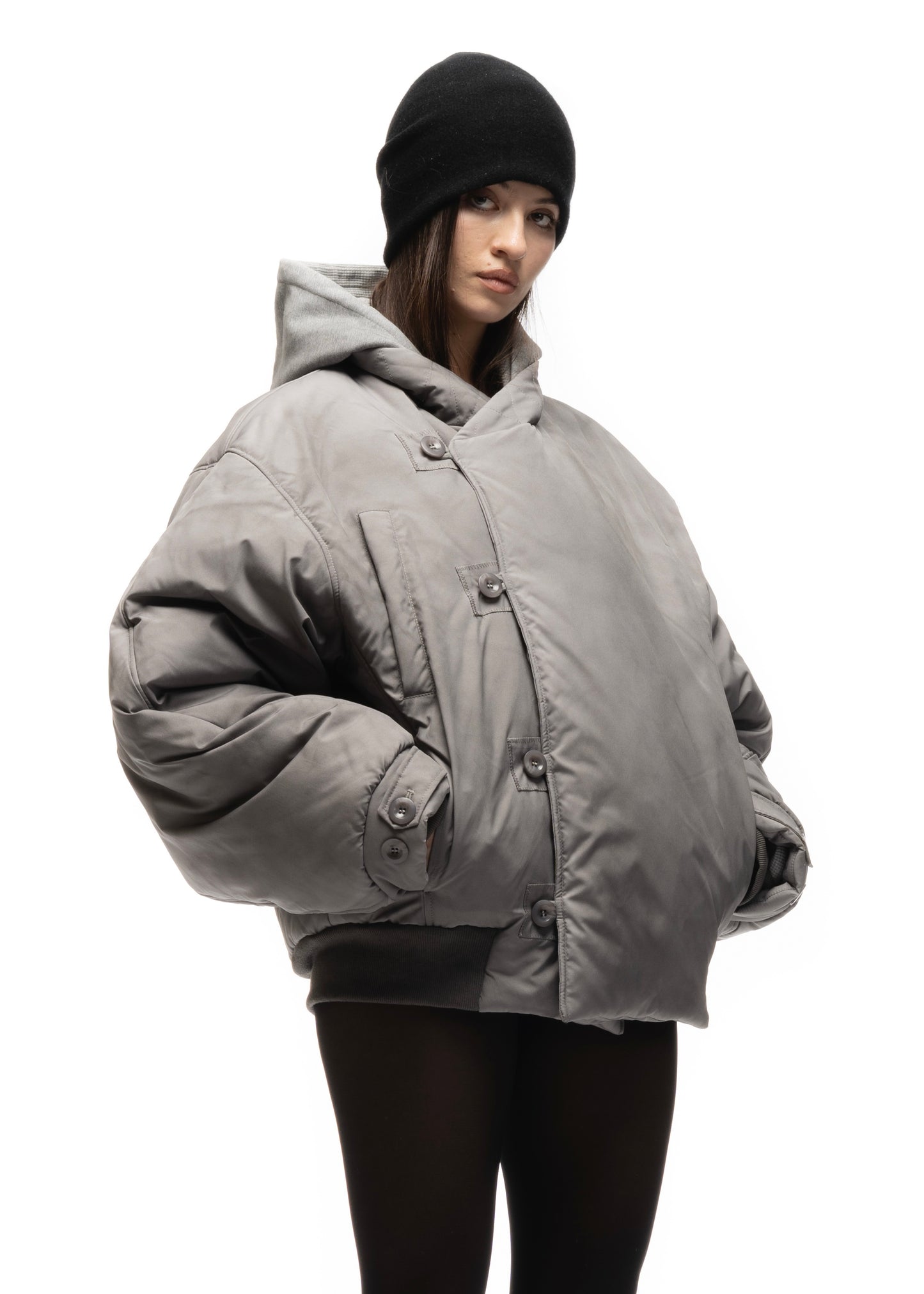 FENCING WAFFLE BOMBER JACKET GREY FEMALE