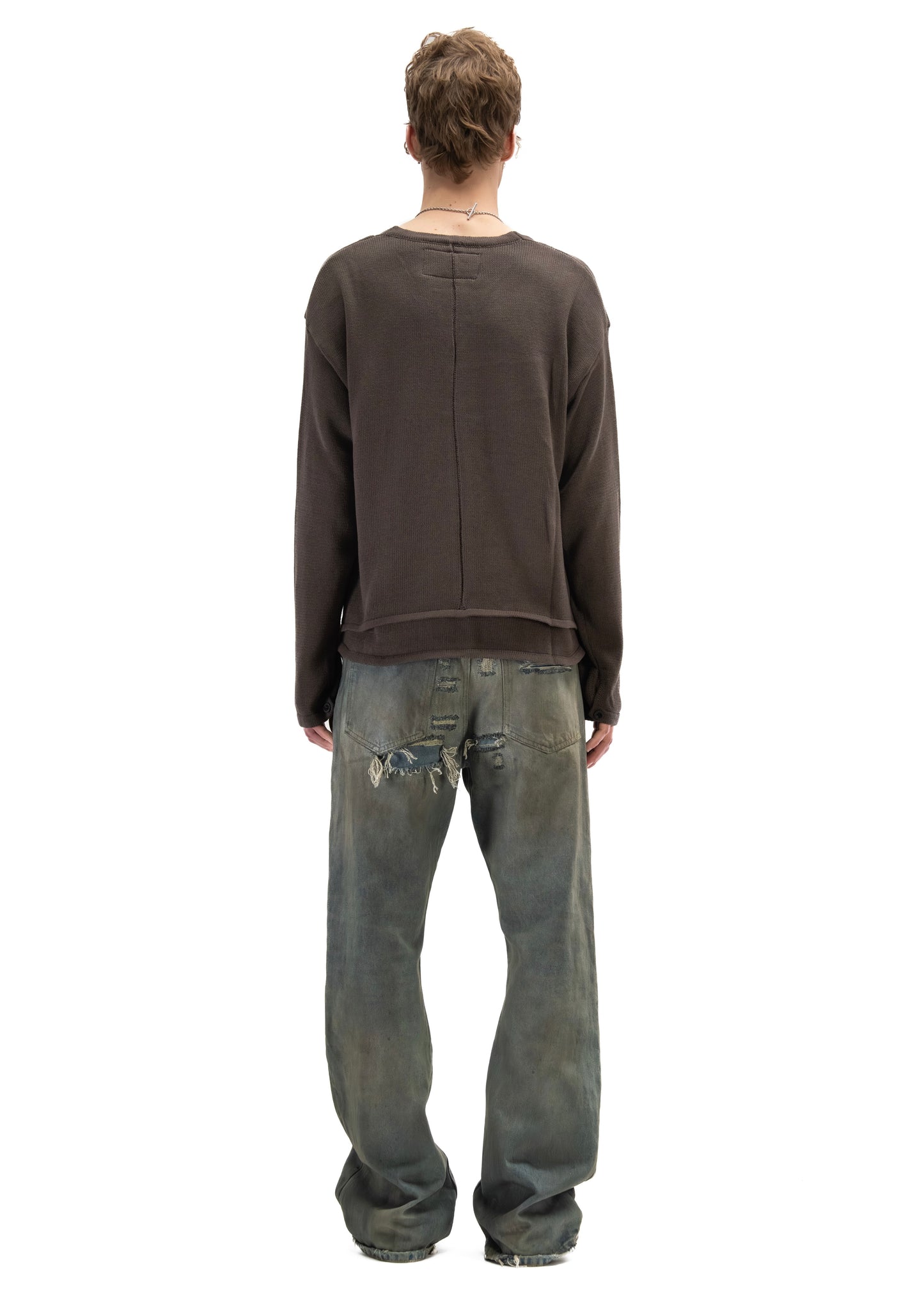 DOUBLE LAYERED KNIT CARDIGAN