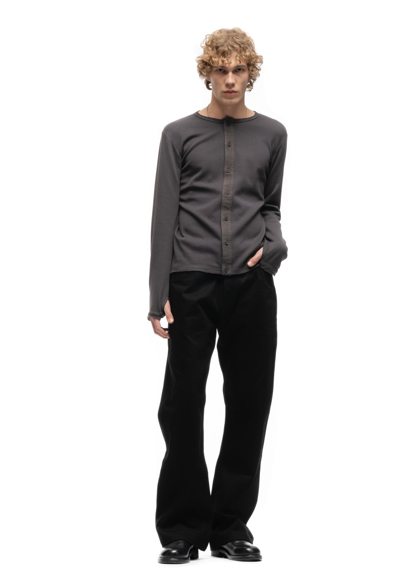 JAPANESE BUTTON-UP CARDIGAN STEEL GREY