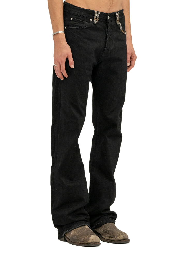 SEQUIN SELVEDGE BOOTCUT DENIM BLACK
