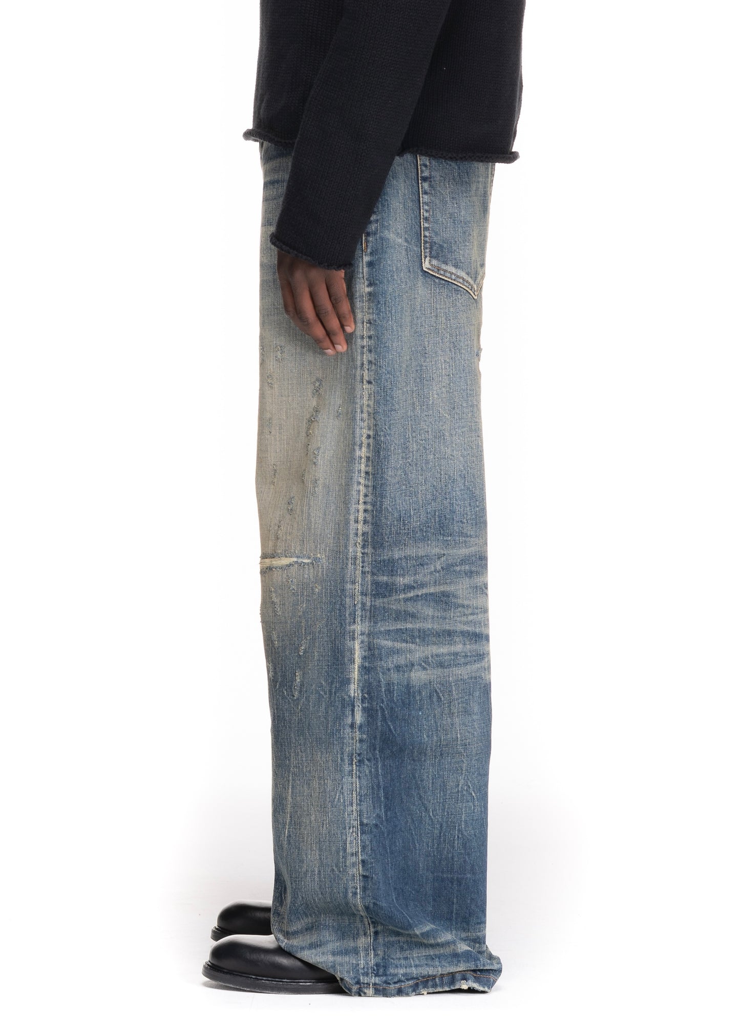 REPAIRED RUST SELVEDGE DENIM LOOSE FIT