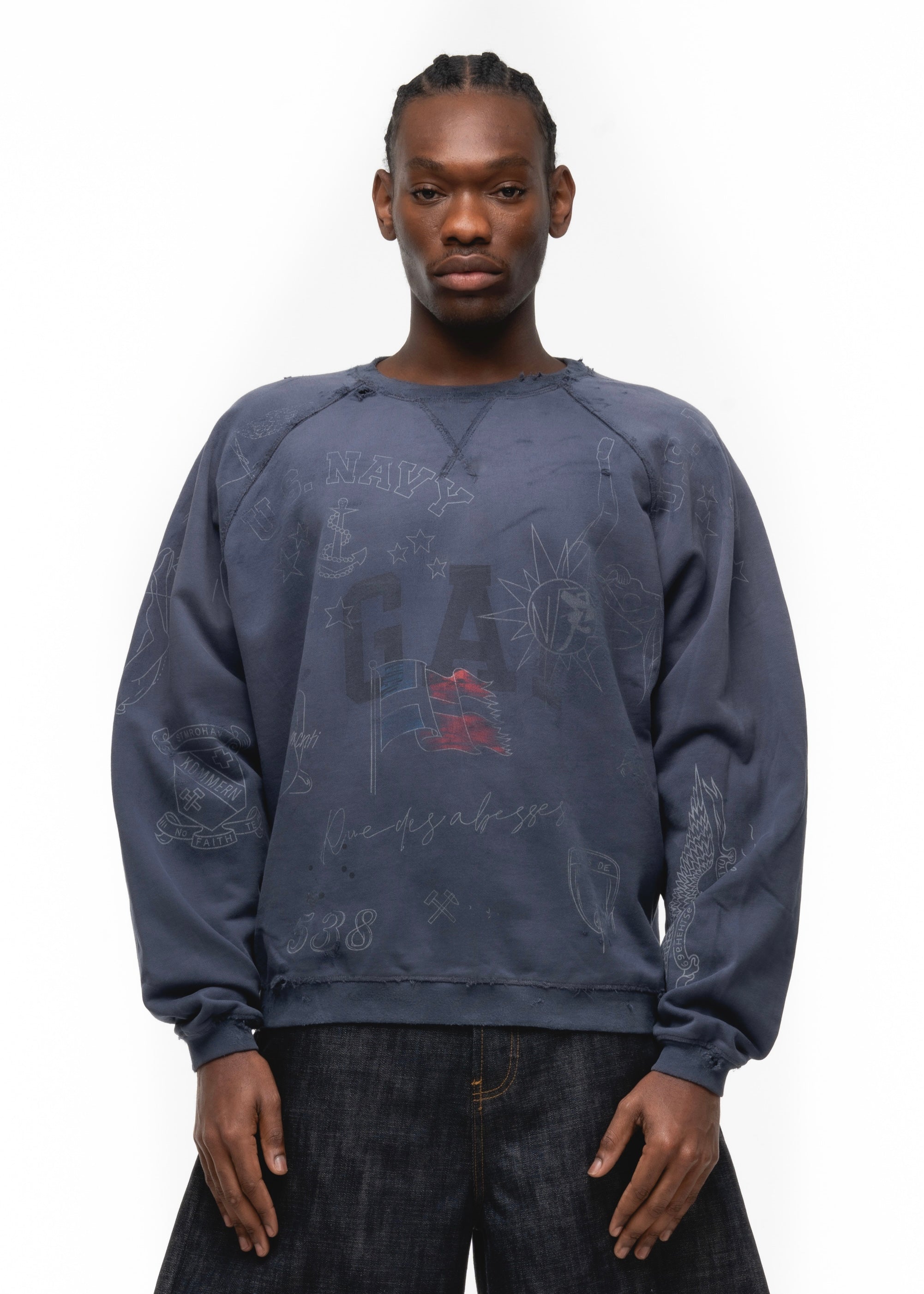 Washed out crewneck sale