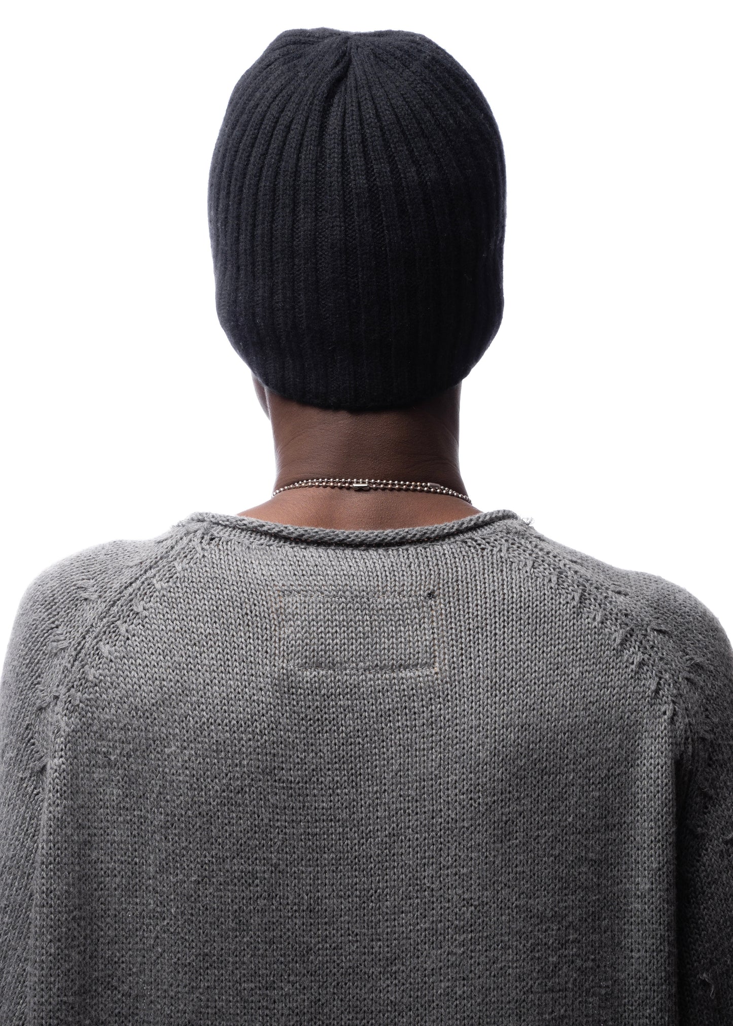 RIBBED WOOL BEANIE BLACK