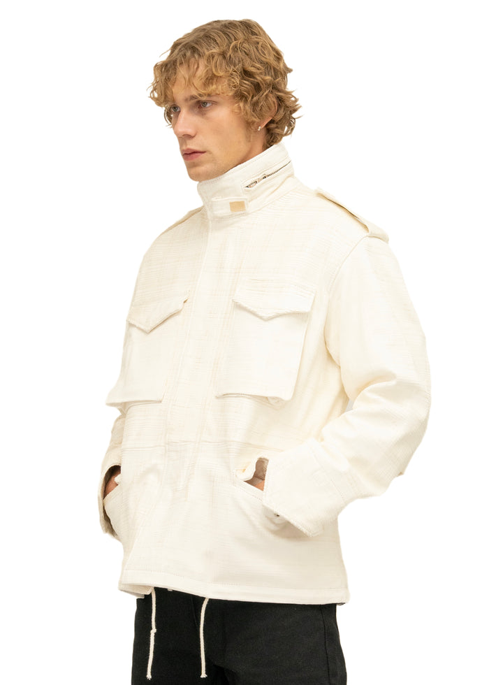 LEATHER FIELD PARKA WHITE
