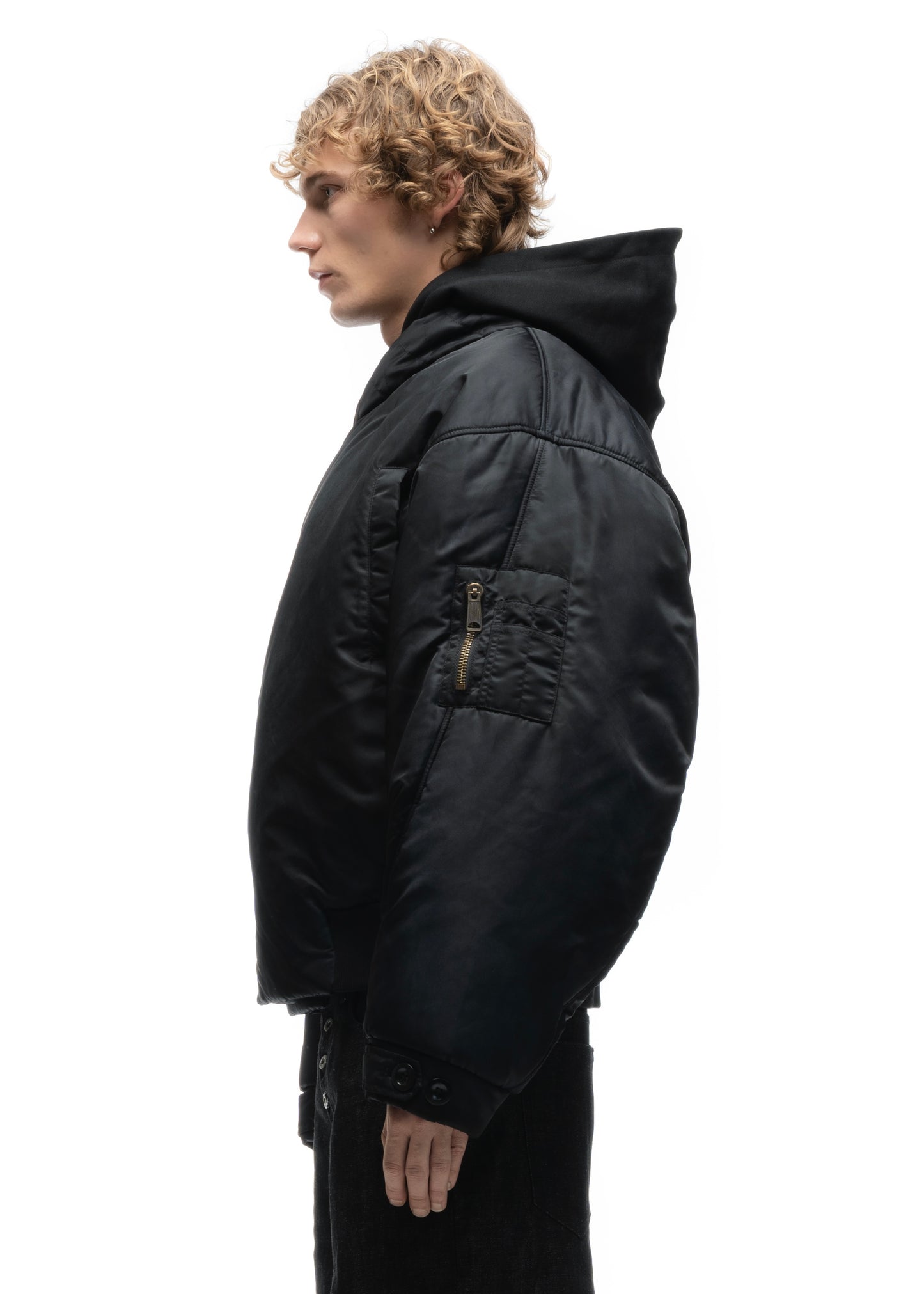 FENCING WAFFLE BOMBER JACKET BLACK