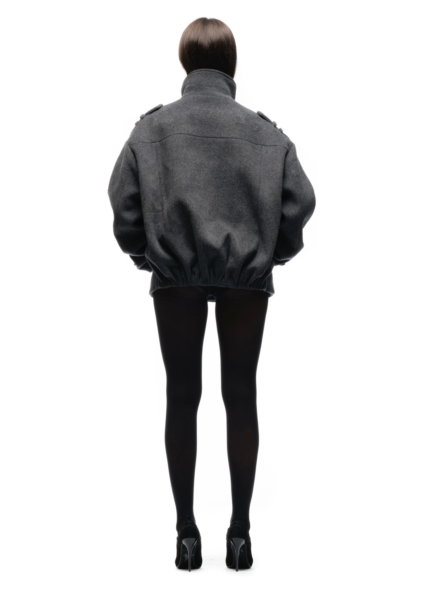 BUTTON UP MARINE JACKET GREY FEMALE