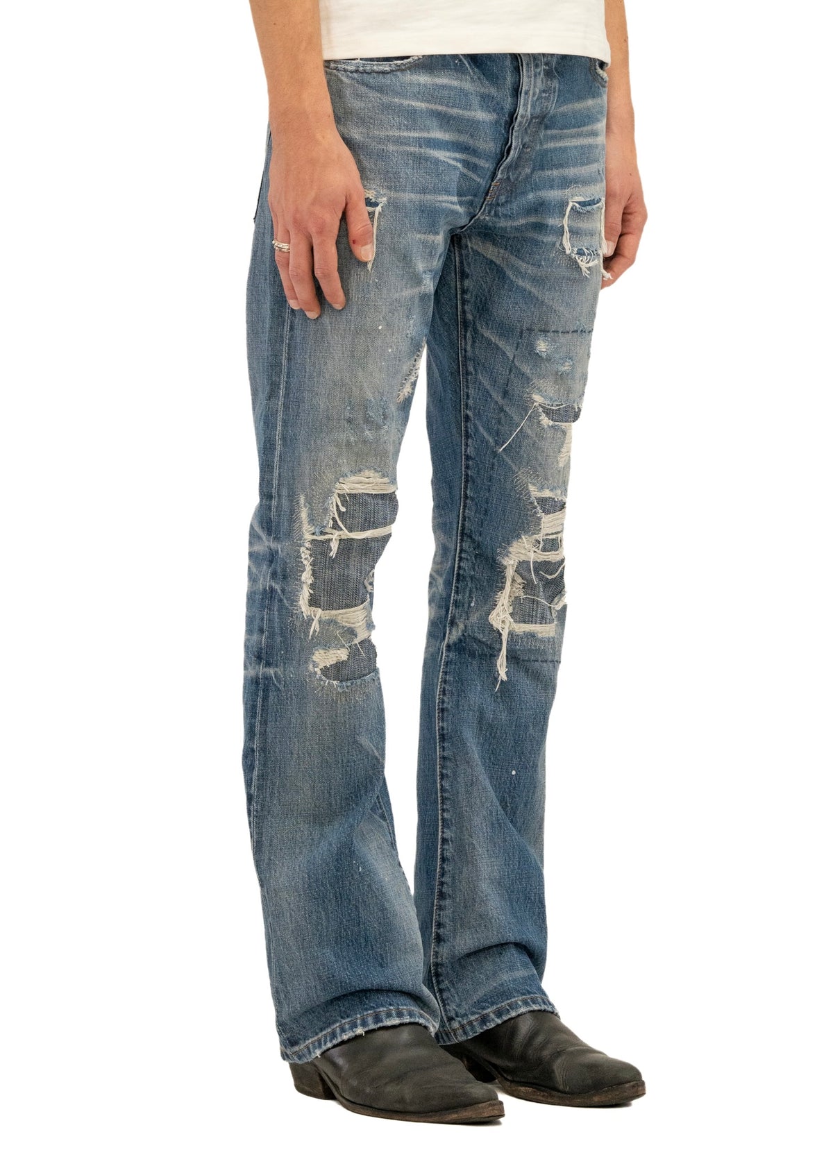 HAND REPAIRED SELVEDGE FITTED BOOTCUT DENIM
