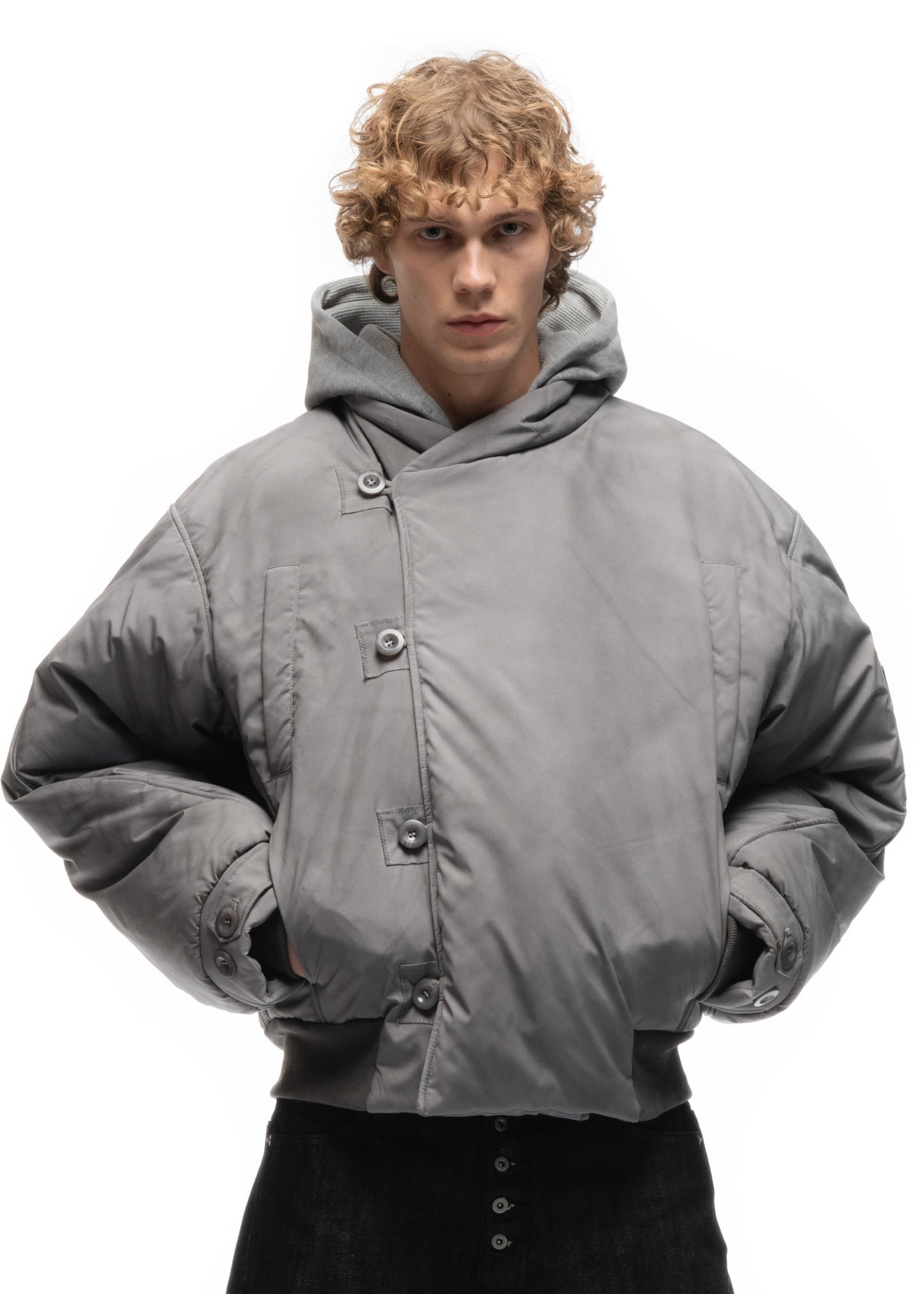 FENCING WAFFLE BOMBER JACKET GREY
