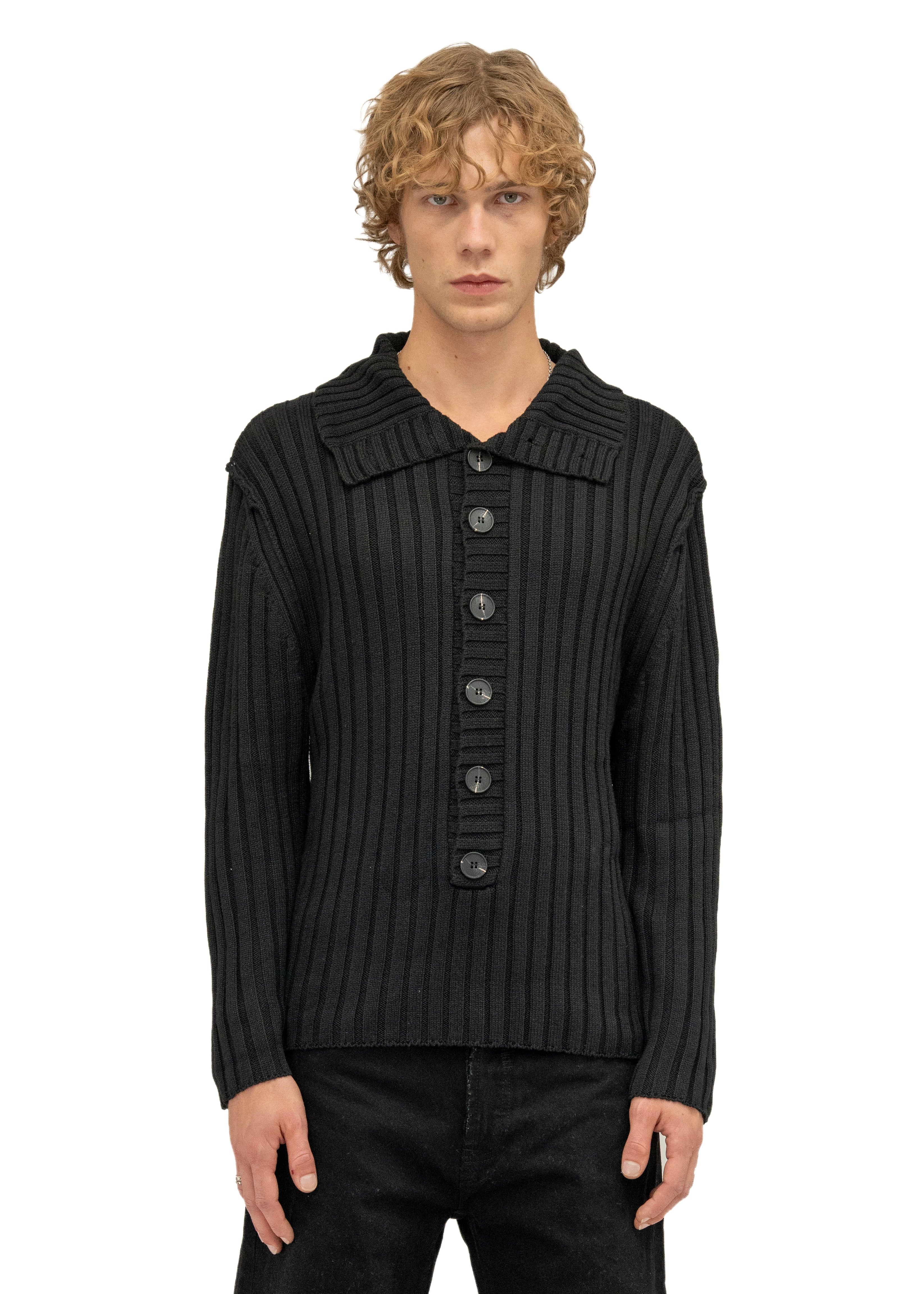 DOUBLE-LAYERED ORGANIC COTTON LONGSLEEVE BLACK – NO/FAITH STUDIOS
