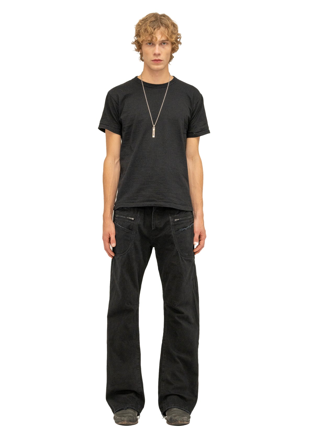 FRAYED BOOTCUT DENIM BLACK