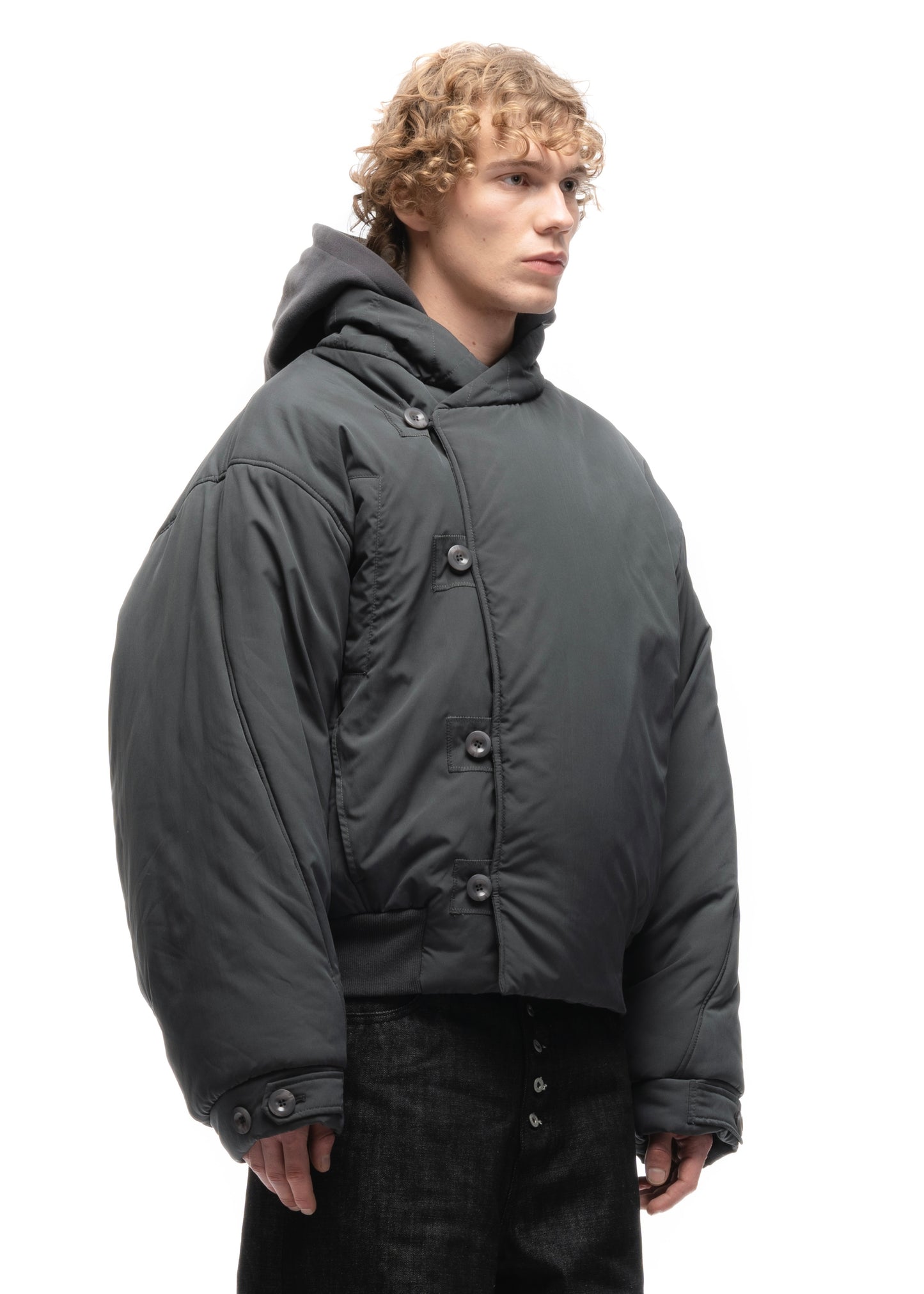 FENCING WAFFLE BOMBER JACKET COLD GREY