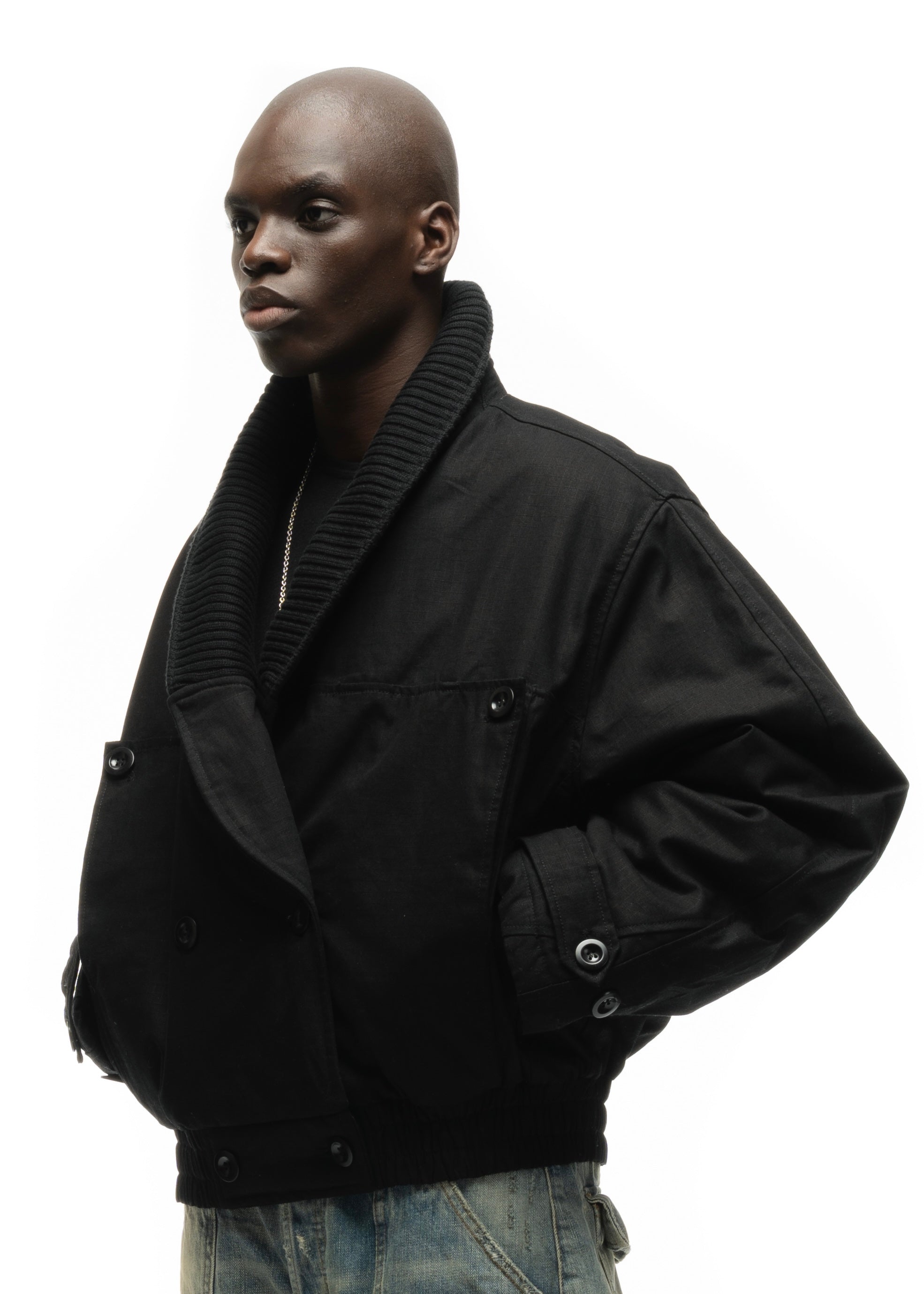 PILOT BUTTON BOMBER JACKET – NO/FAITH STUDIOS