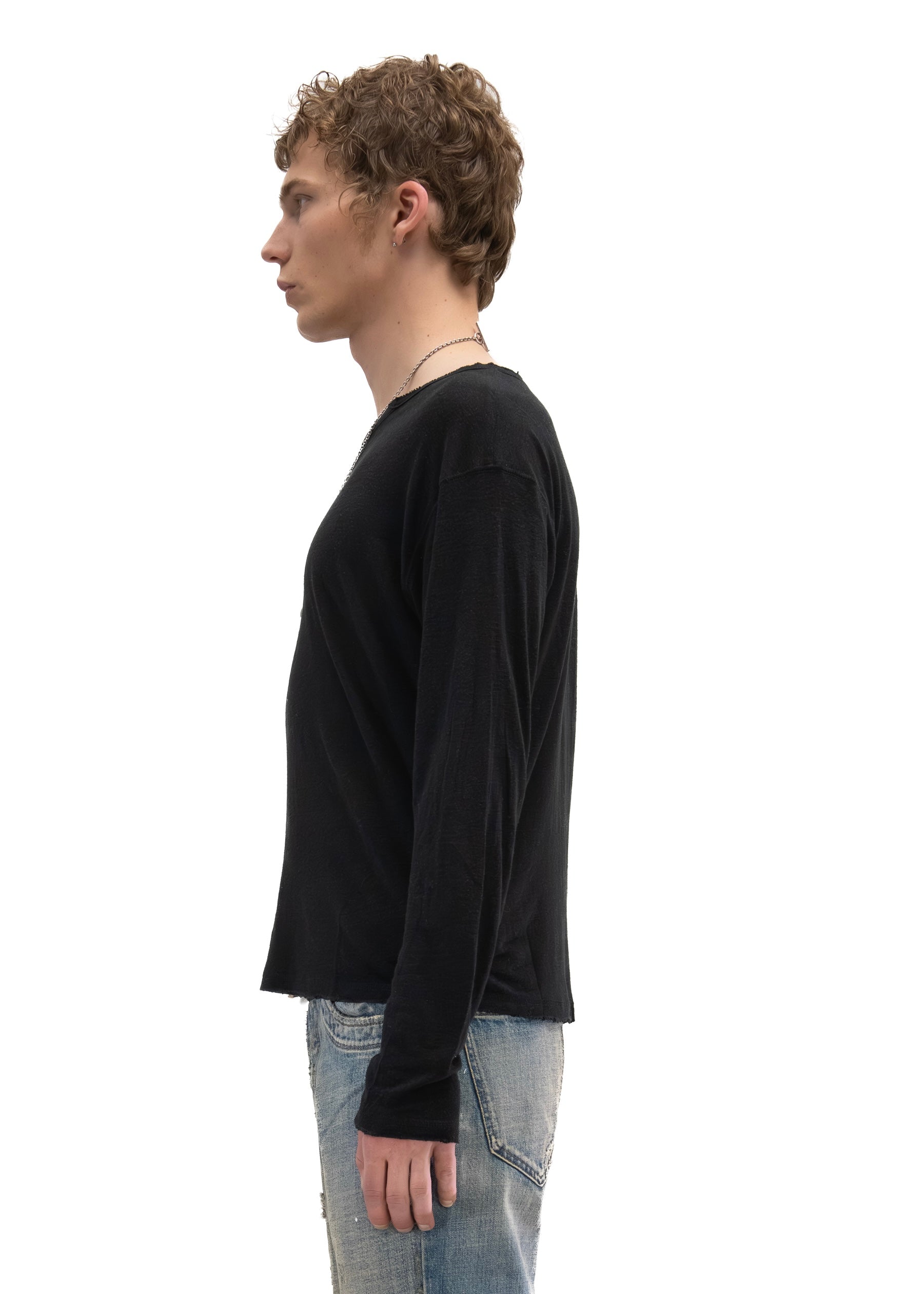 HERITAGE BUTTON-UP LONGSLEEVE BLACK – NO/FAITH STUDIOS