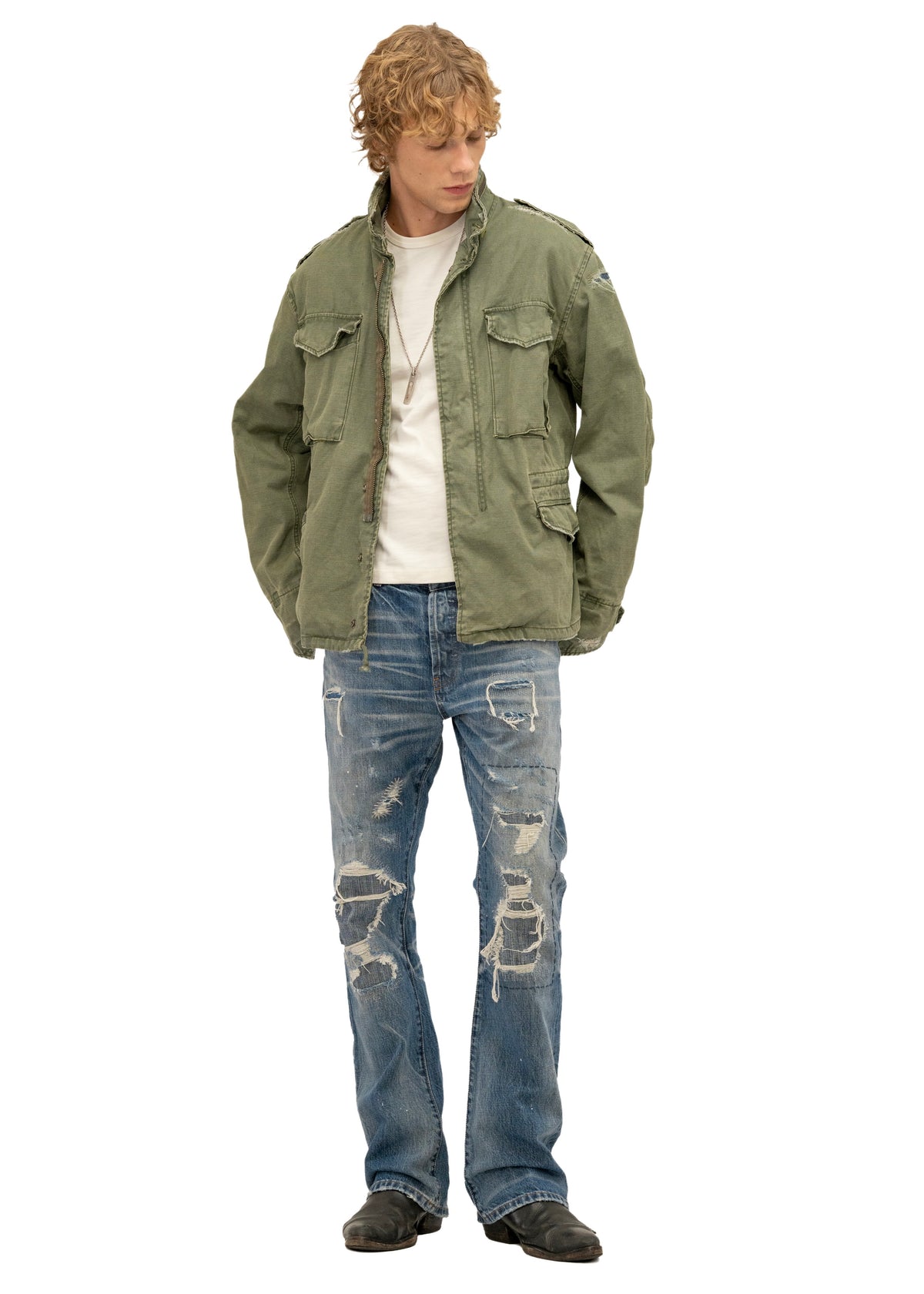 HAND REPAIRED SELVEDGE FITTED BOOTCUT DENIM