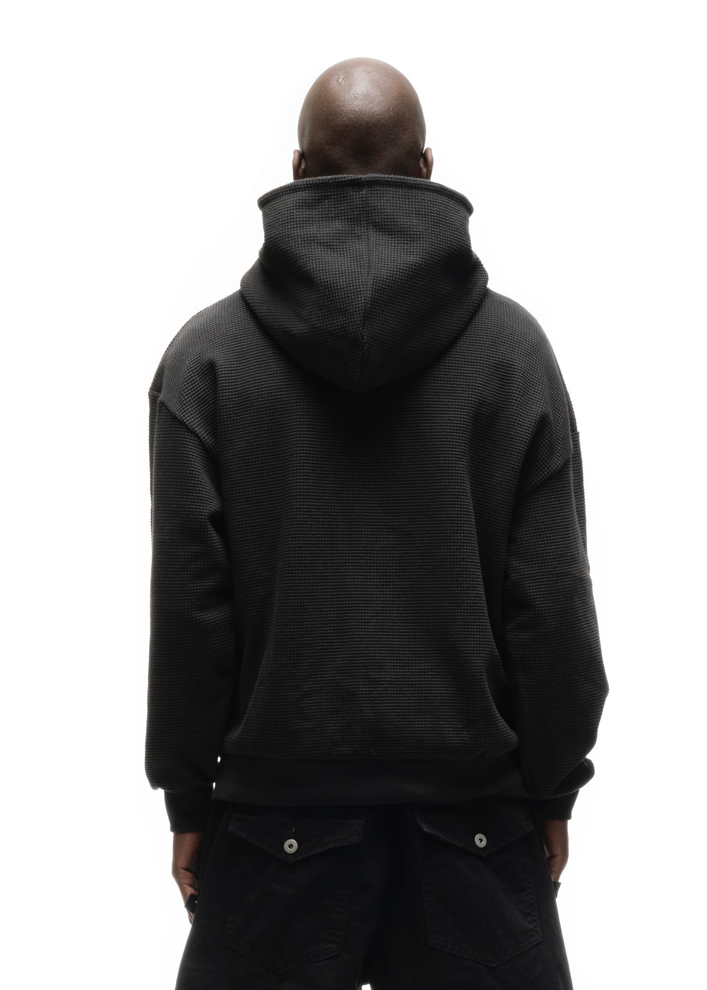 BUTTON KNIT COTTON JACKET BLACK