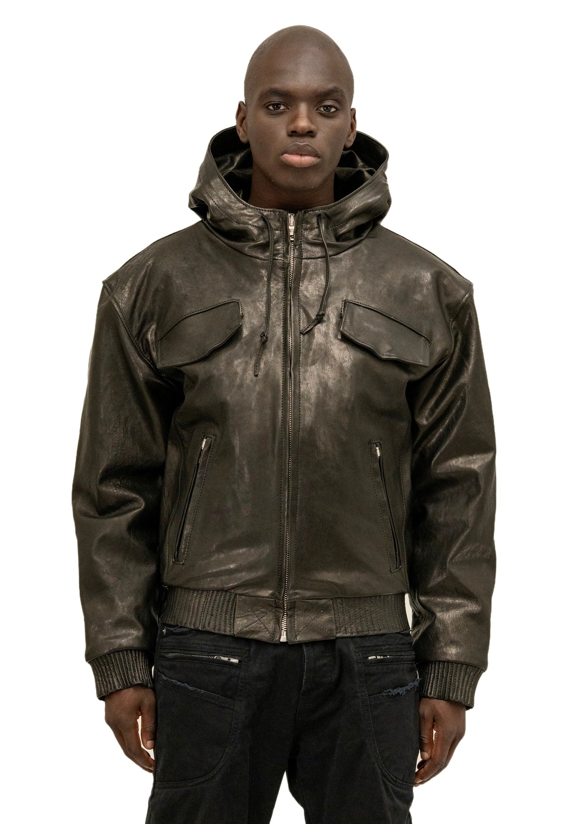 SCAR HOOD LEATHER JACKET
