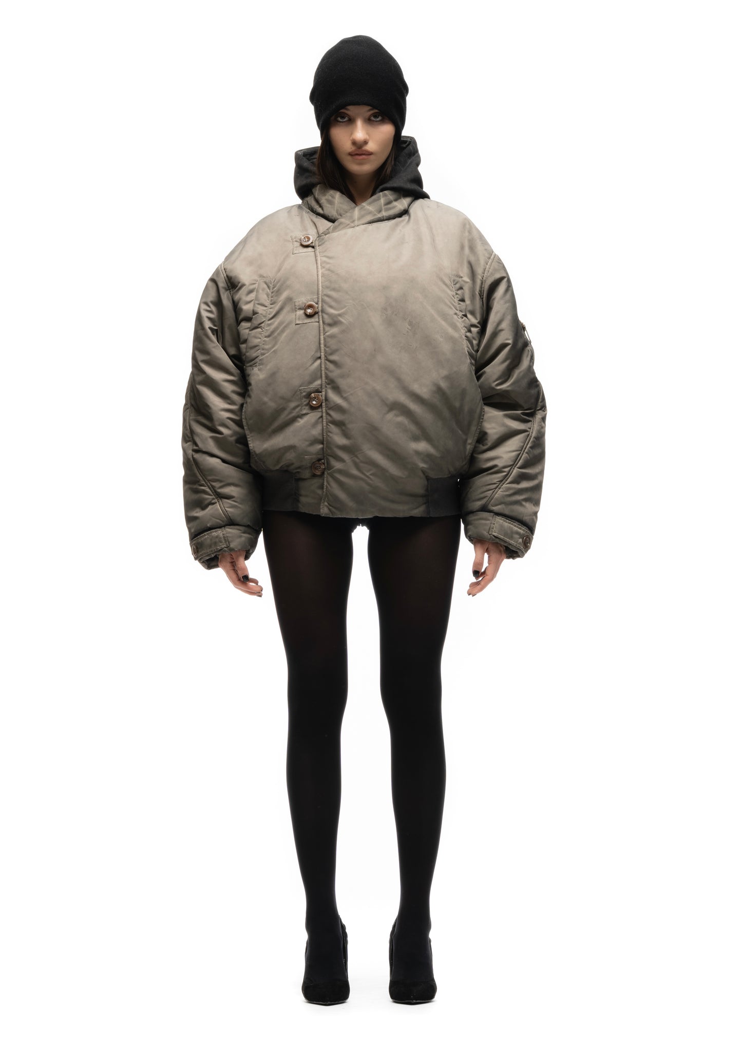 FENCING WAFFLE BOMBER JACKET USED BEIGE FEMALE