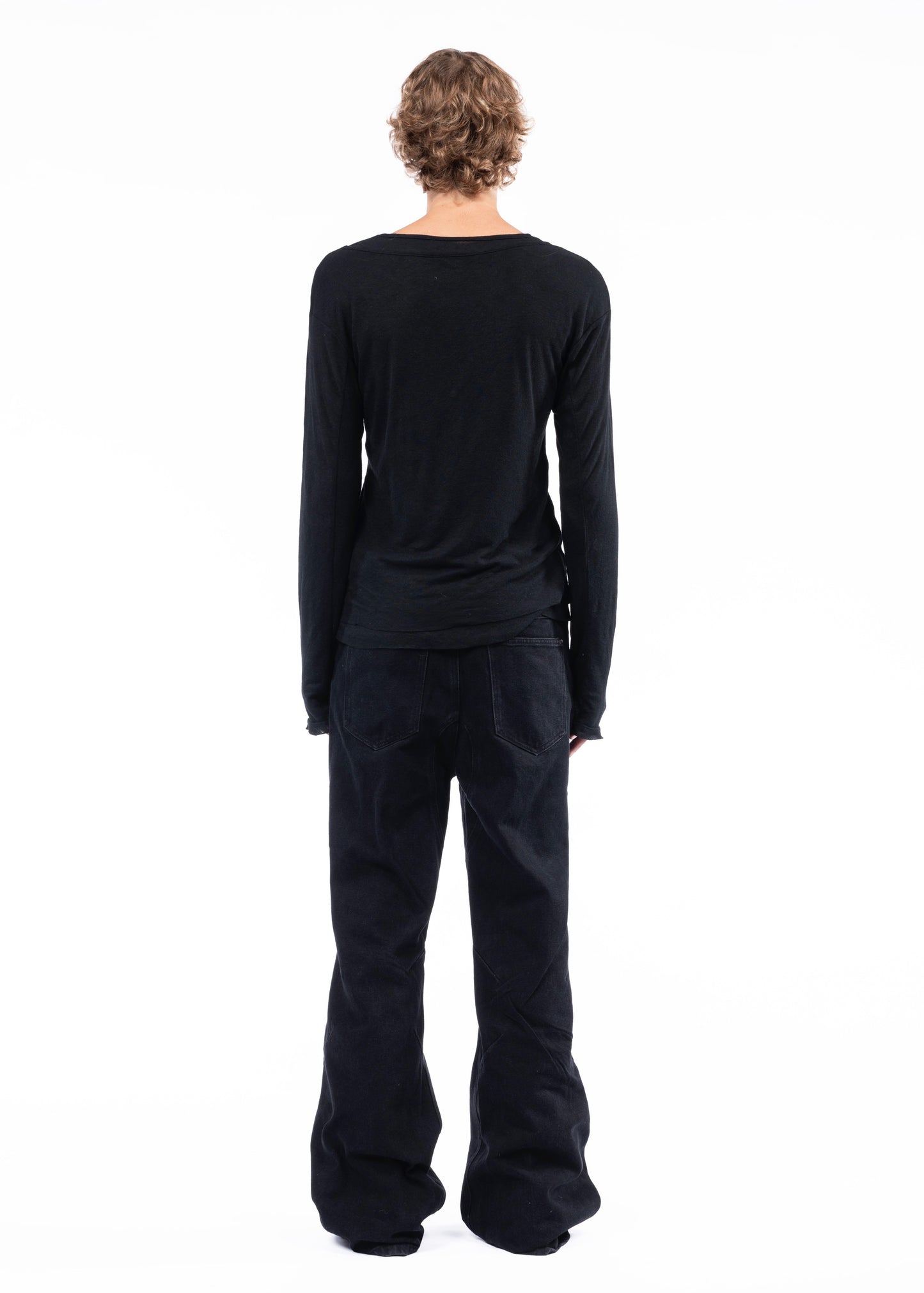 DOUBLE LAYERED ORGANIC COTTON LONGSLEEVE BLACK