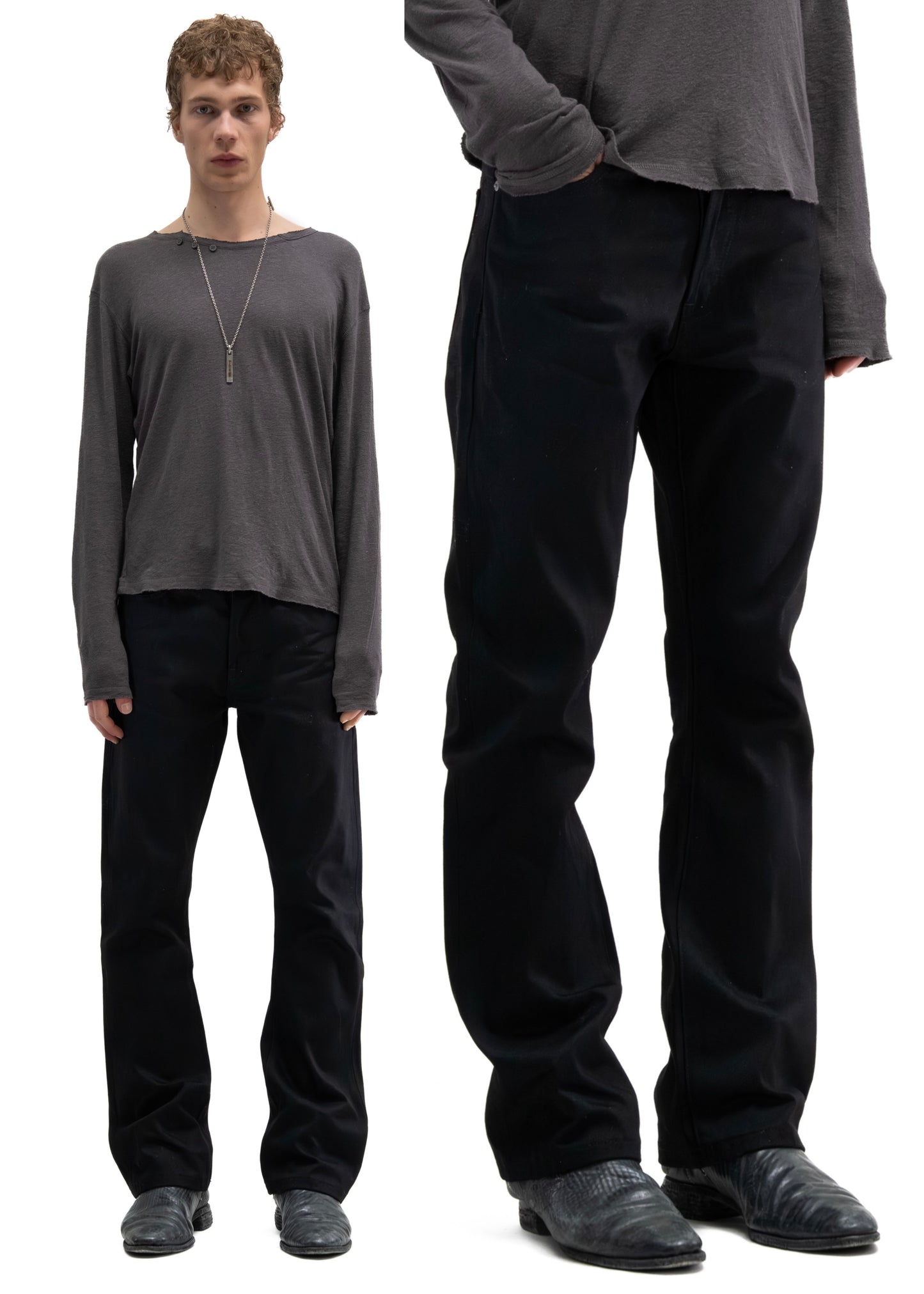 JAPANESE FITTED SELVEDGE BOOTCUT DENIM BLACK