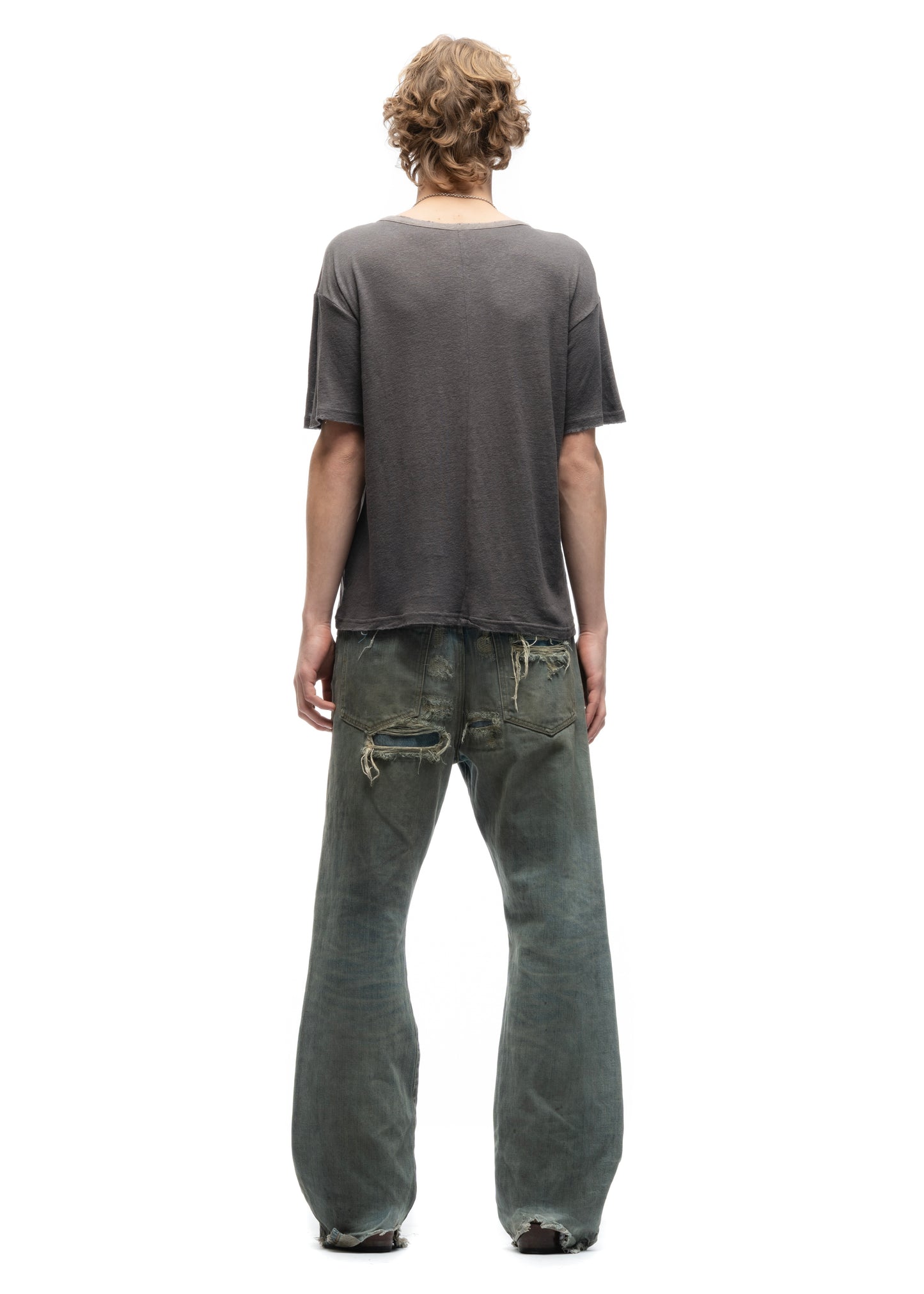 MESSAGE BUTTON UP T-SHIRT STEEL GREY