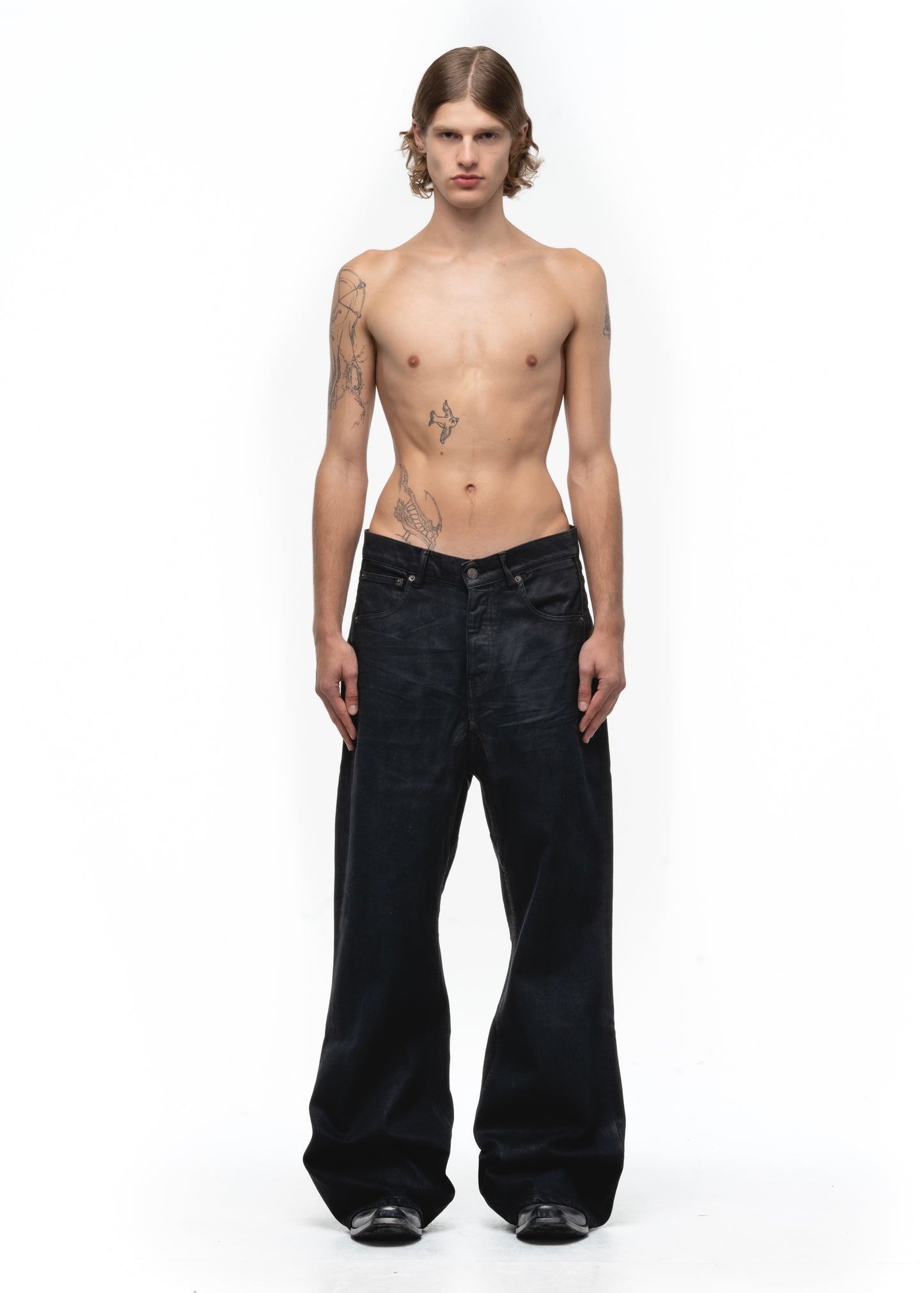 ITALY DULL BLACK BOOT CUT