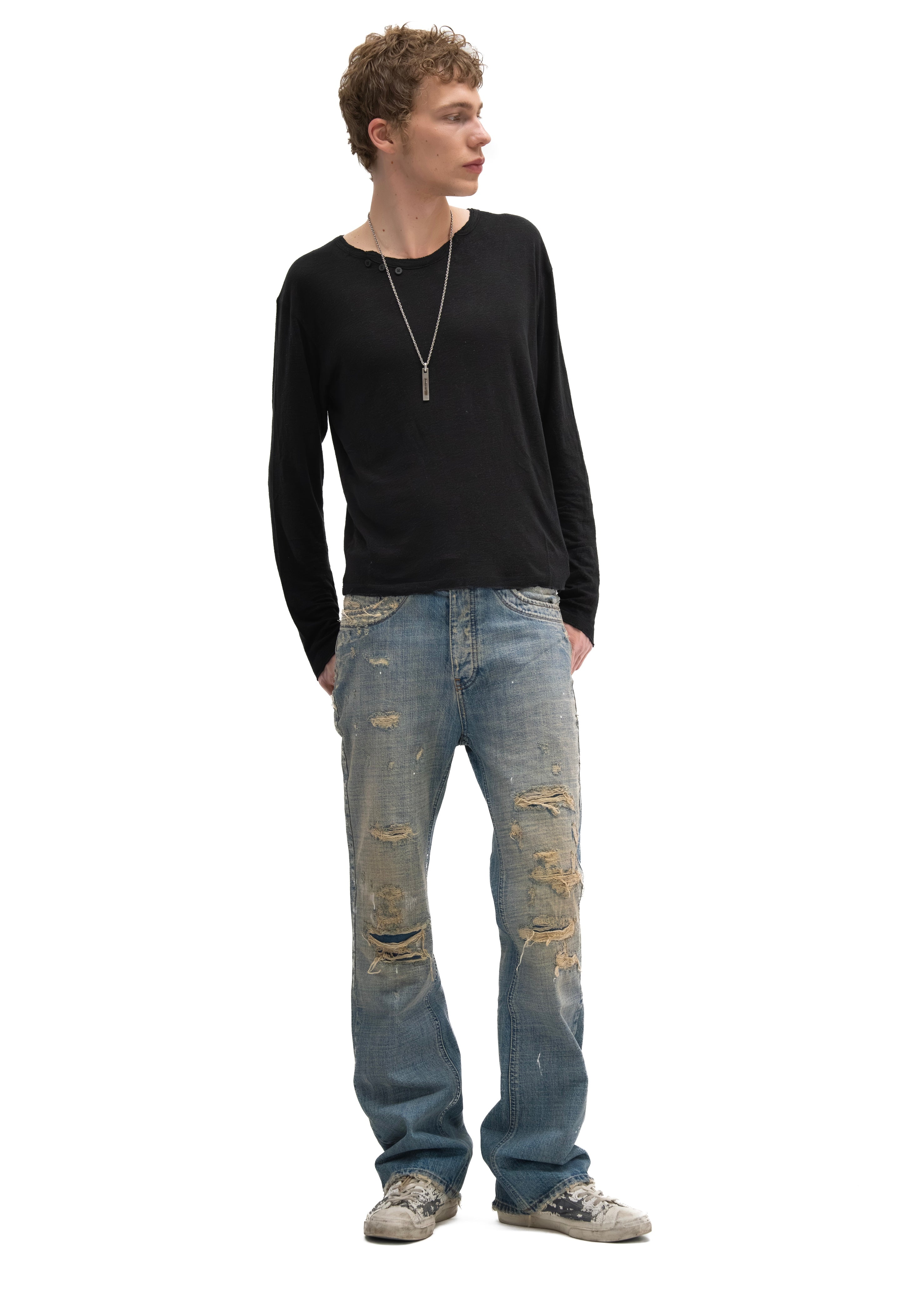 HERITAGE BUTTON-UP LONGSLEEVE BLACK – NO/FAITH STUDIOS