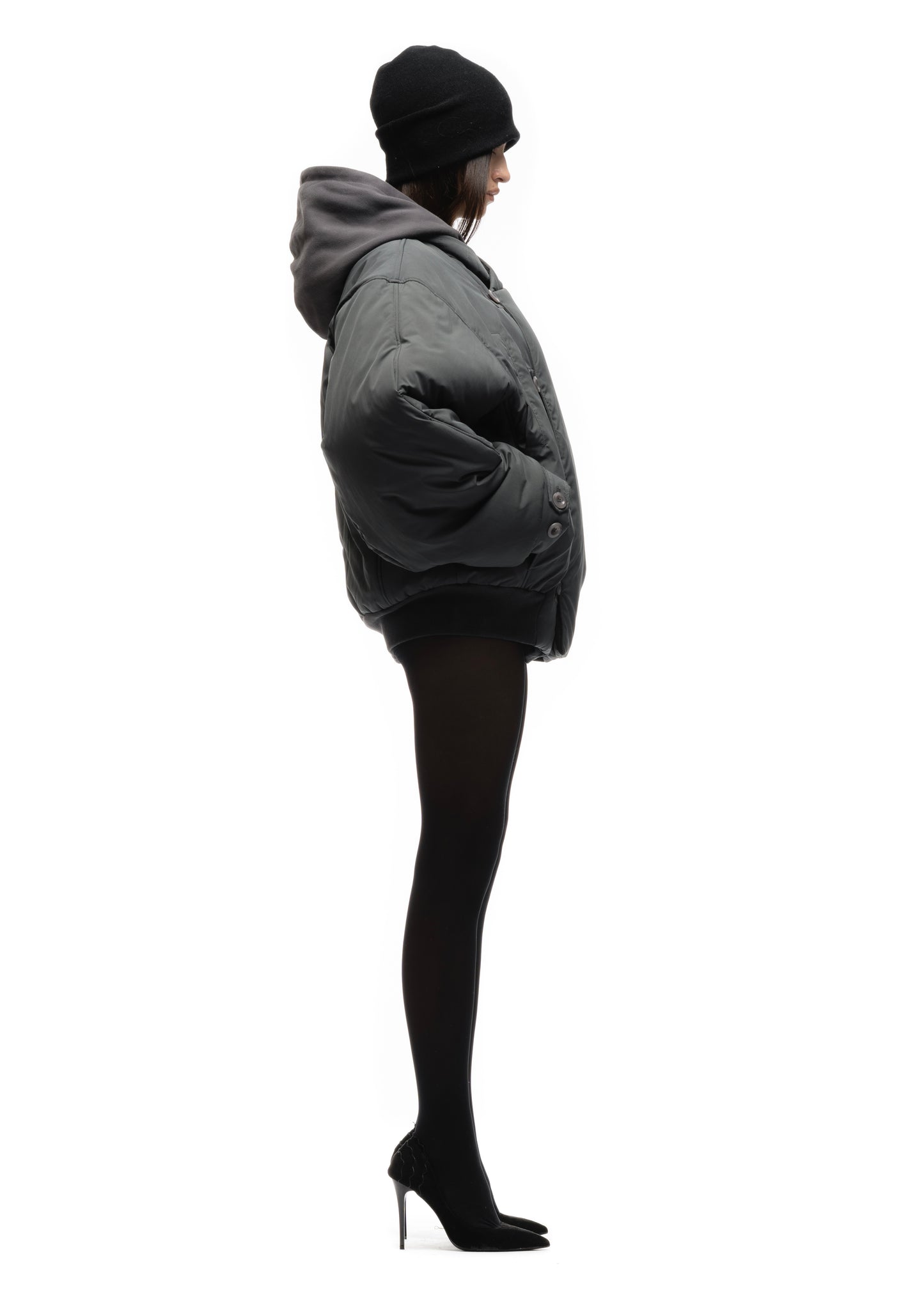 FENCING WAFFLE BOMBER JACKET COLD GREY FEMALE