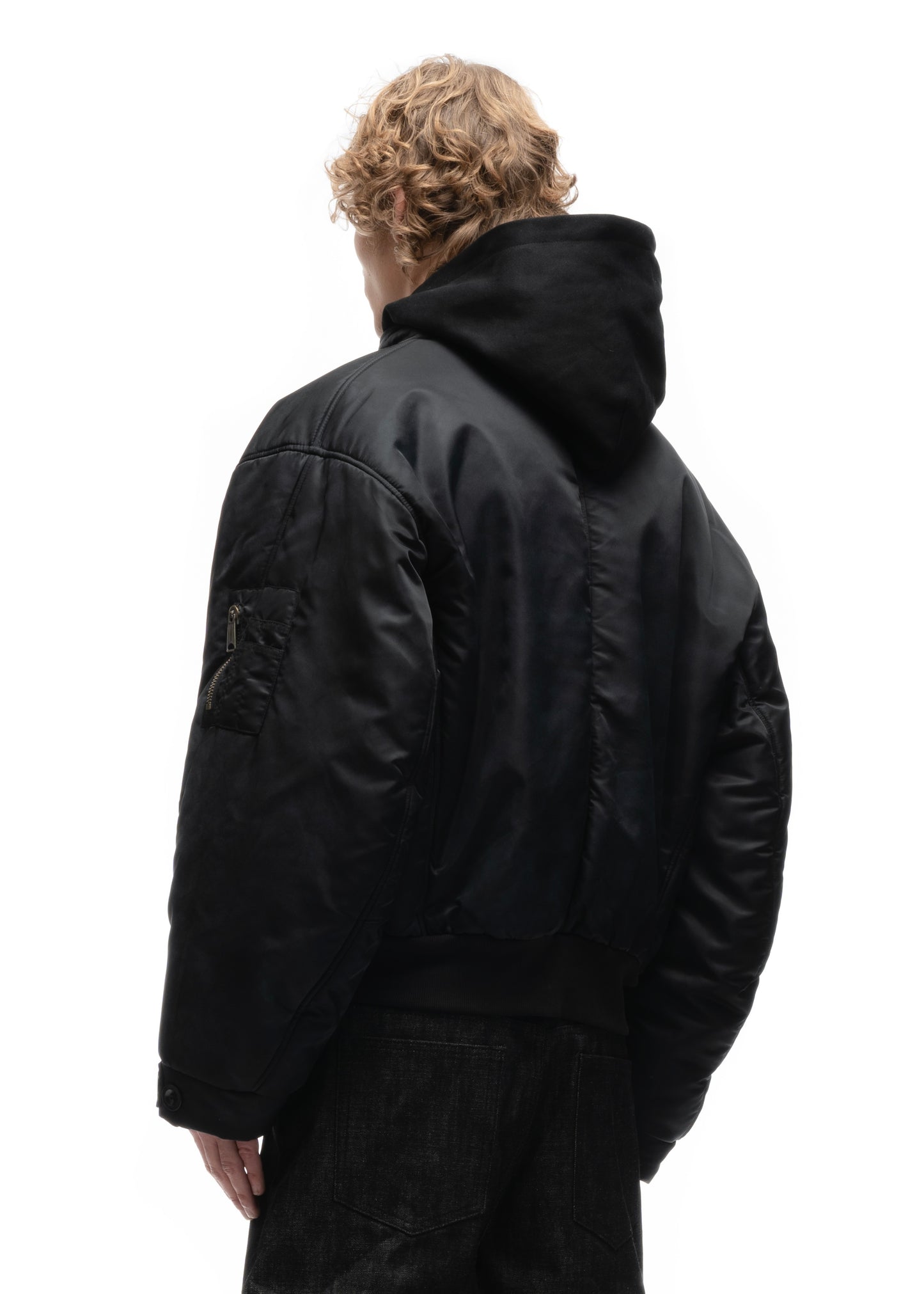 FENCING WAFFLE BOMBER JACKET BLACK