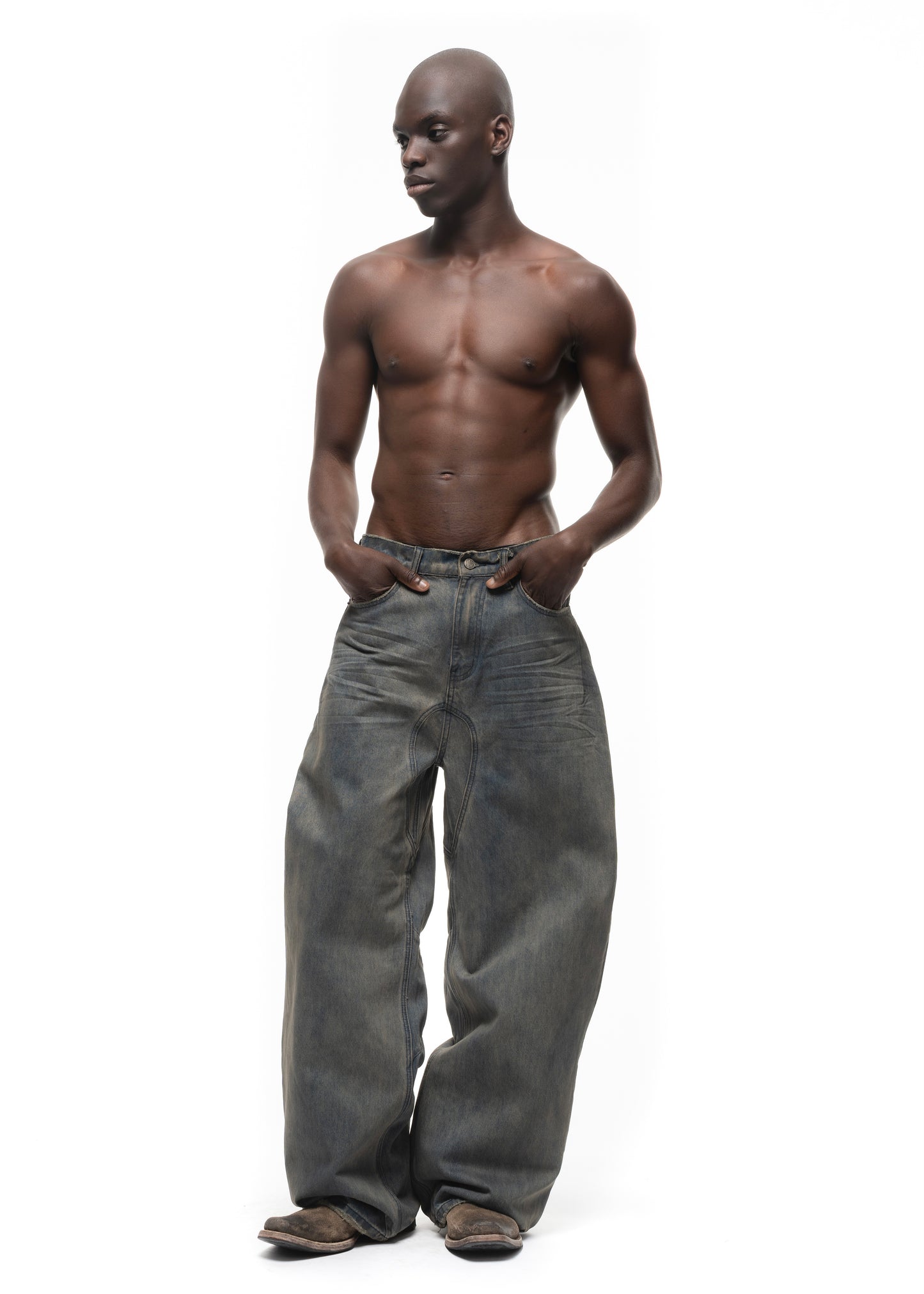 LOOSE EVERYDAY CONCRETE BLUE DENIM