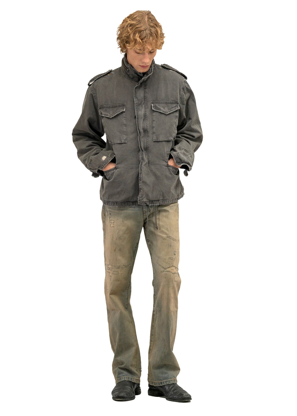 REPAIRED DUST BOOTCUT DENIM