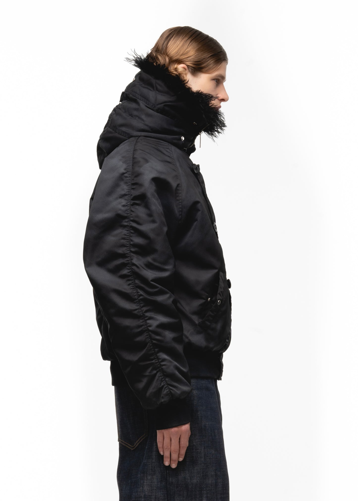 ASTRO FUR BOMBER JACKET BLACK