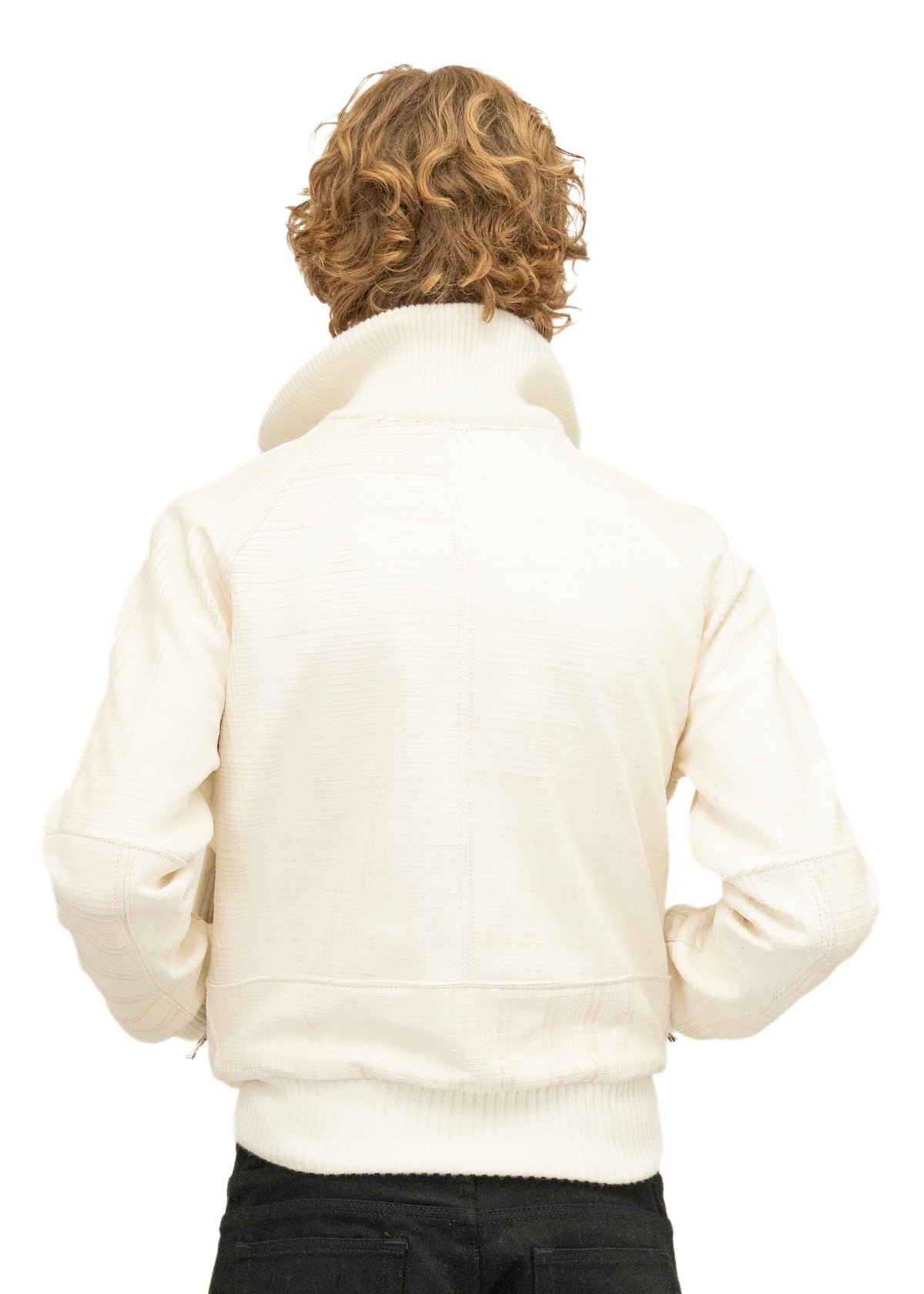 DUST ONE CUT GRID SCORED LEATHER JACKET