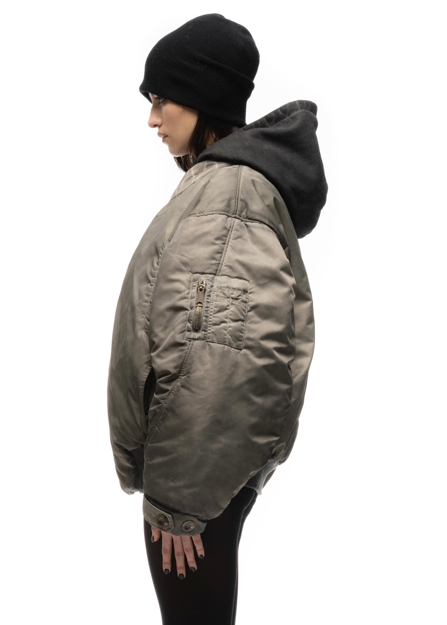 FENCING WAFFLE BOMBER JACKET USED BEIGE FEMALE