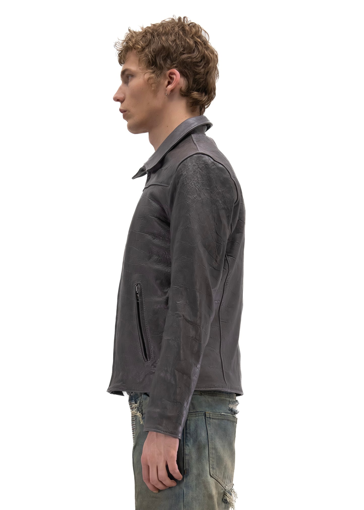 PLUM BIKER ONE CUT LEATHER JACKET