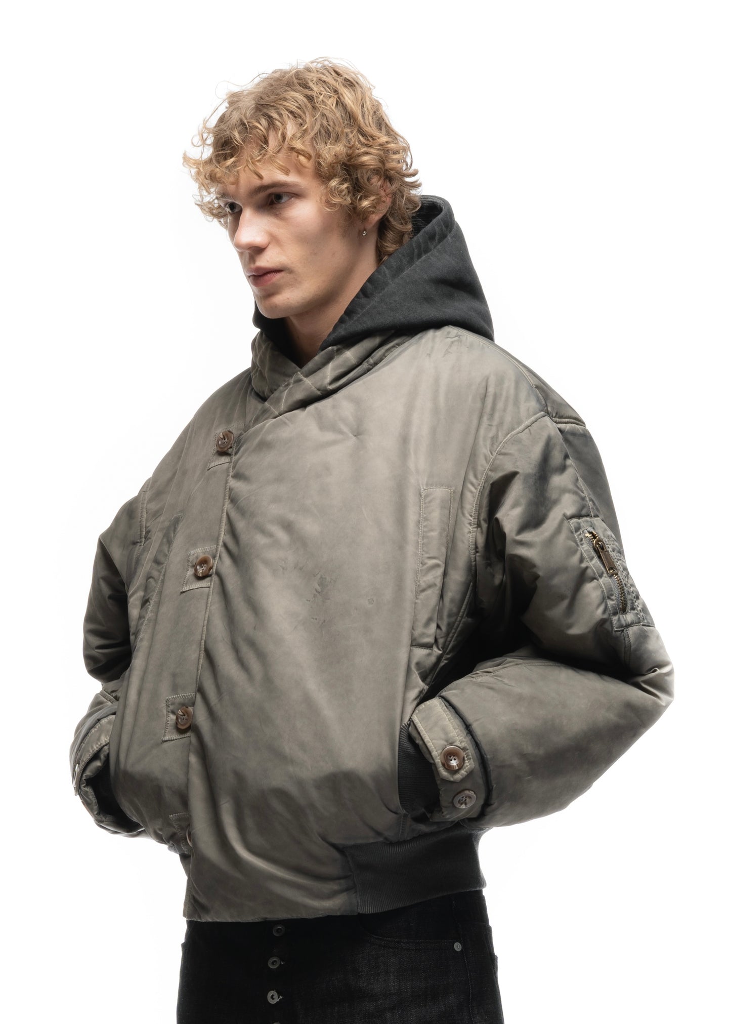 FENCING WAFFLE BOMBER JACKET USED BEIGE