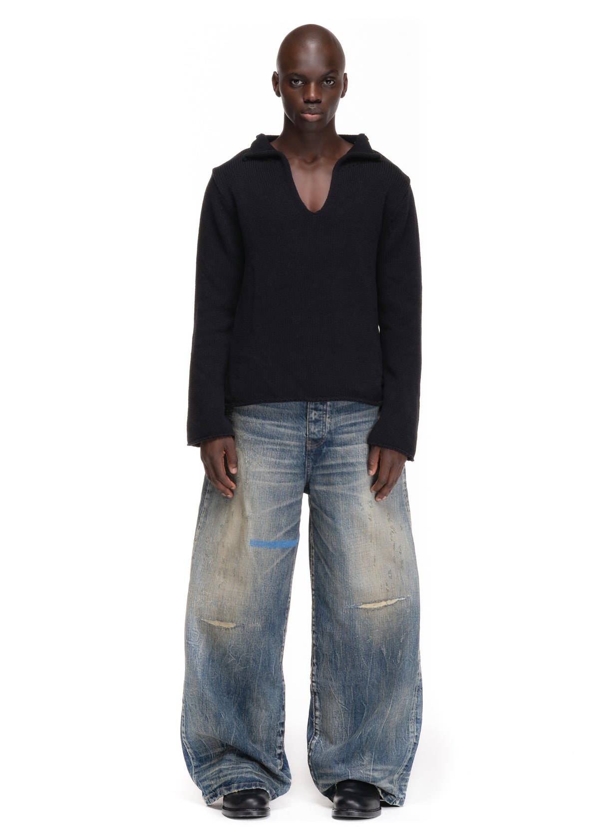 REPAIRED RUST SELVEDGE DENIM LOOSE FIT