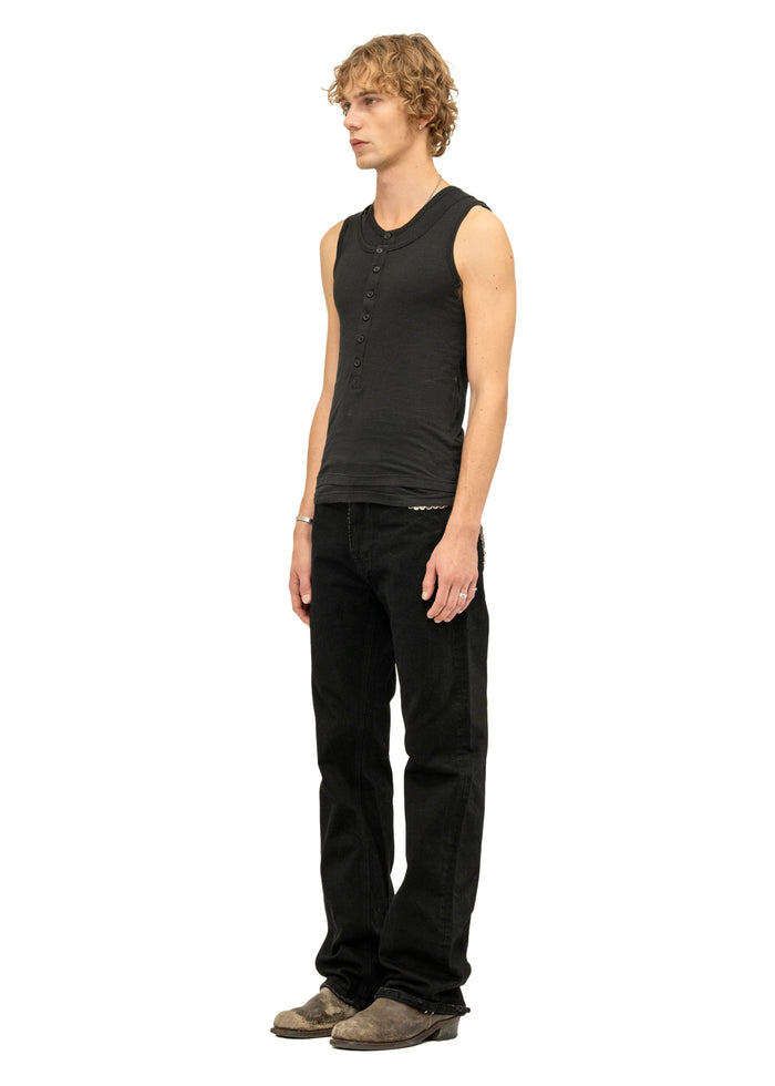 DOUBLE-LAYERED TANK TOP BLACK