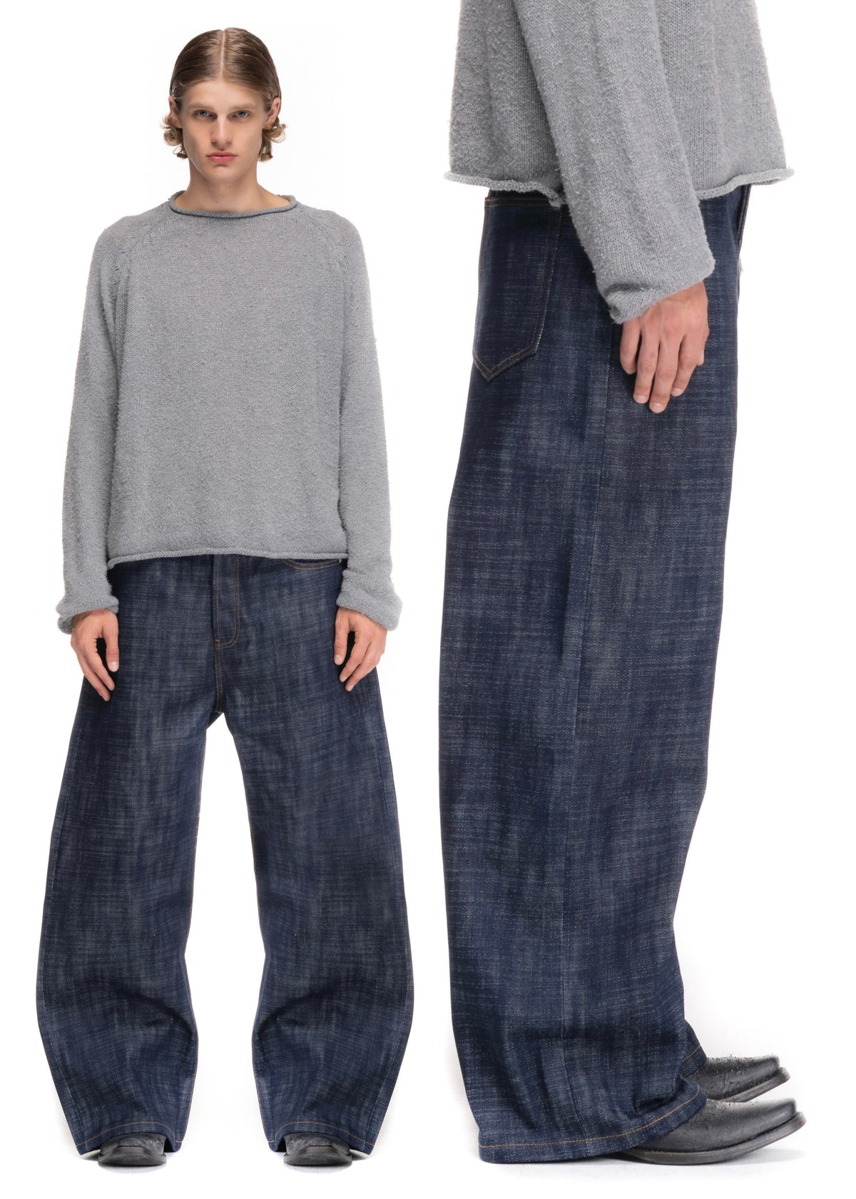RAW DENIM JAPANESE LOOSE FIT HEAVY STRUCTURED BLUE
