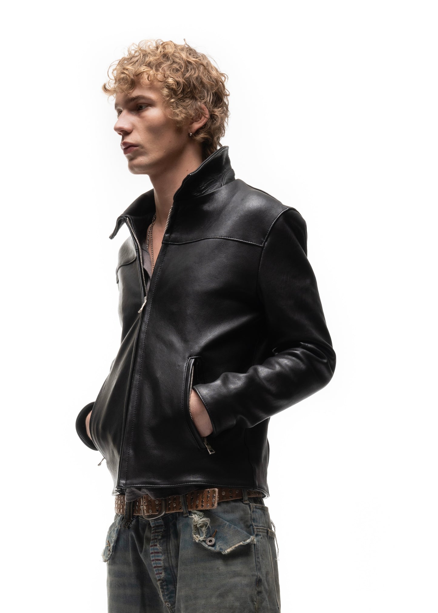 BIKER ONE CUT LEATHER JACKET