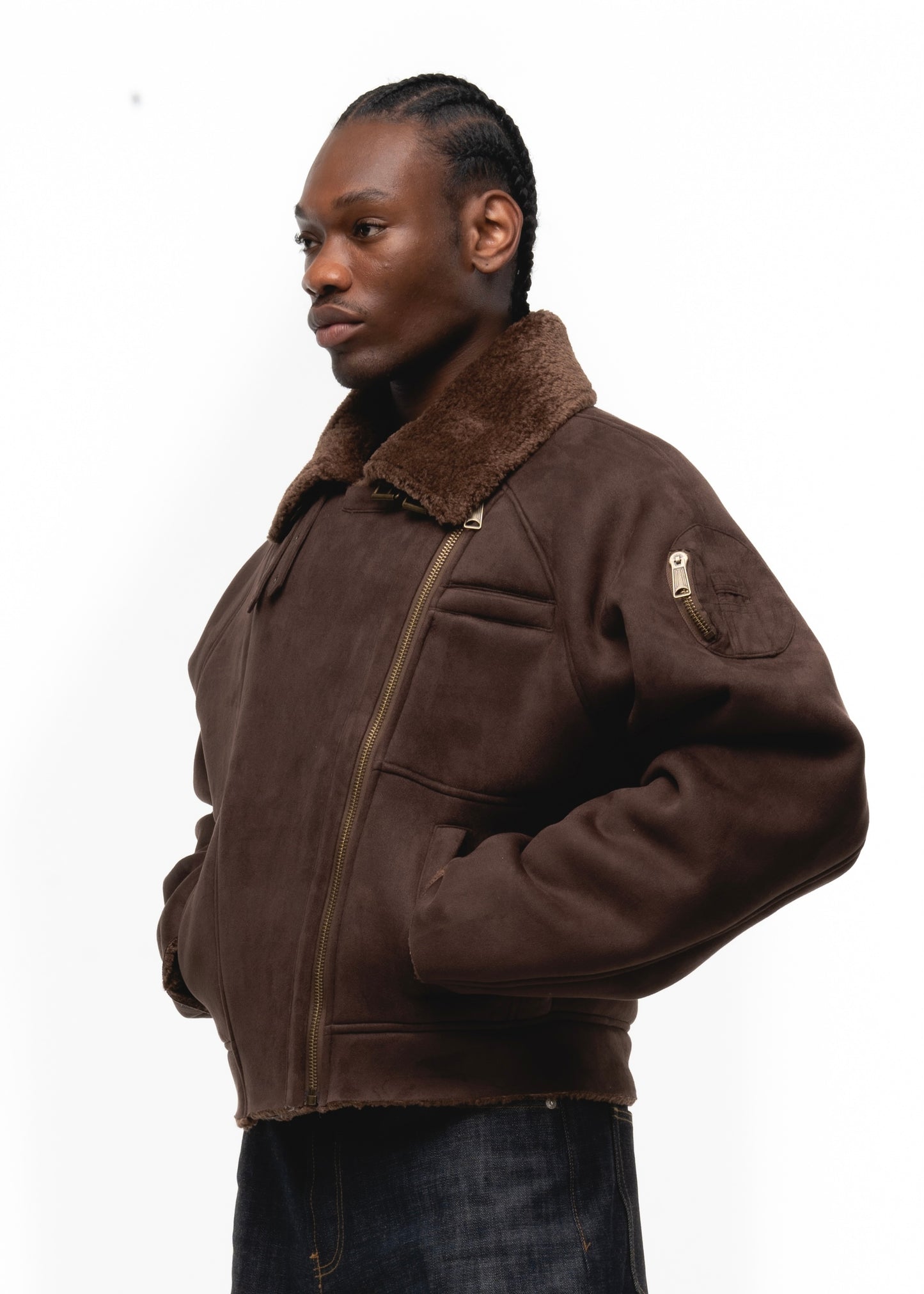 HEAVY FLIGHT SHEARLING JACKET BROWN