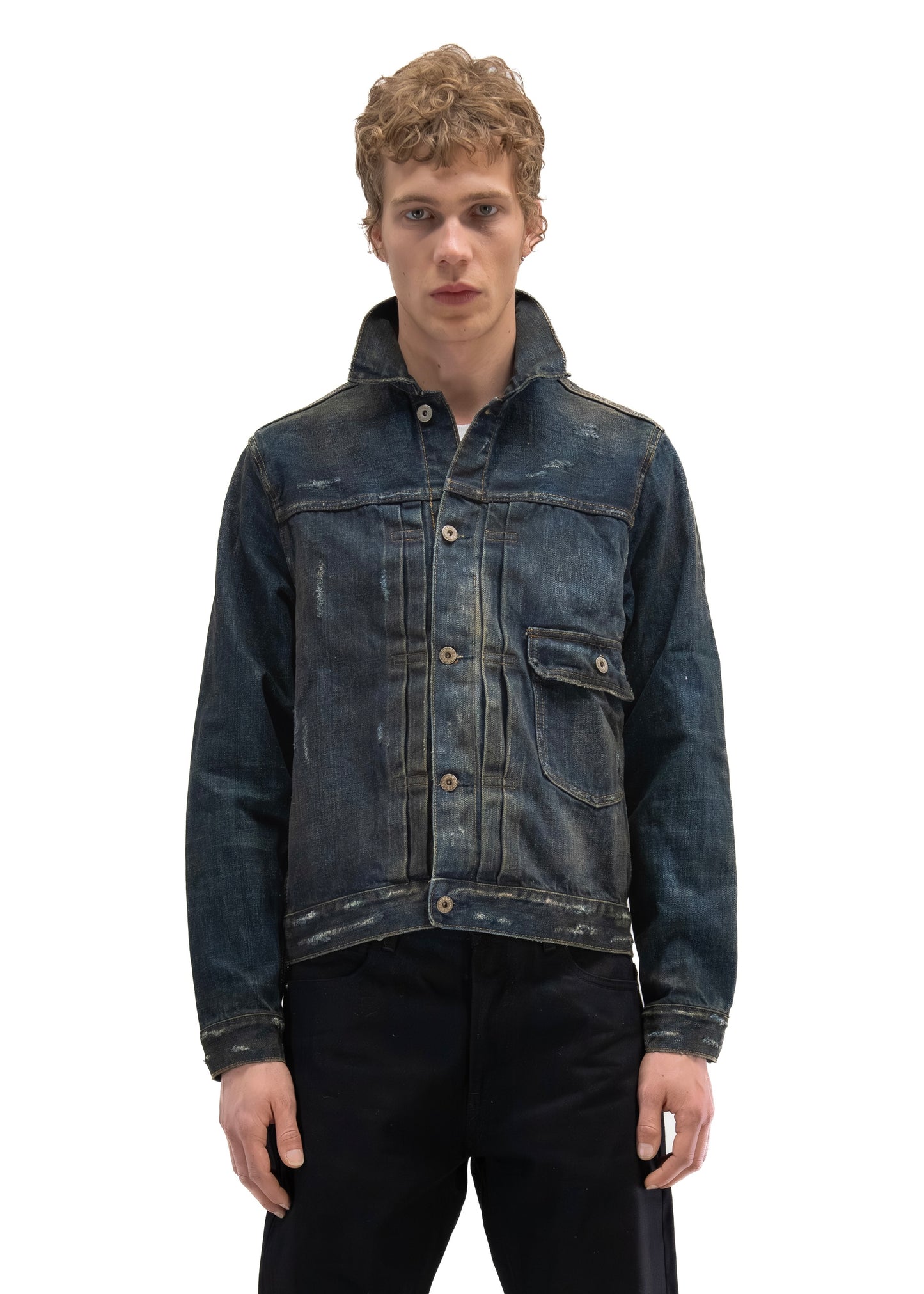 FADED BLUE DENIM TRUCKER