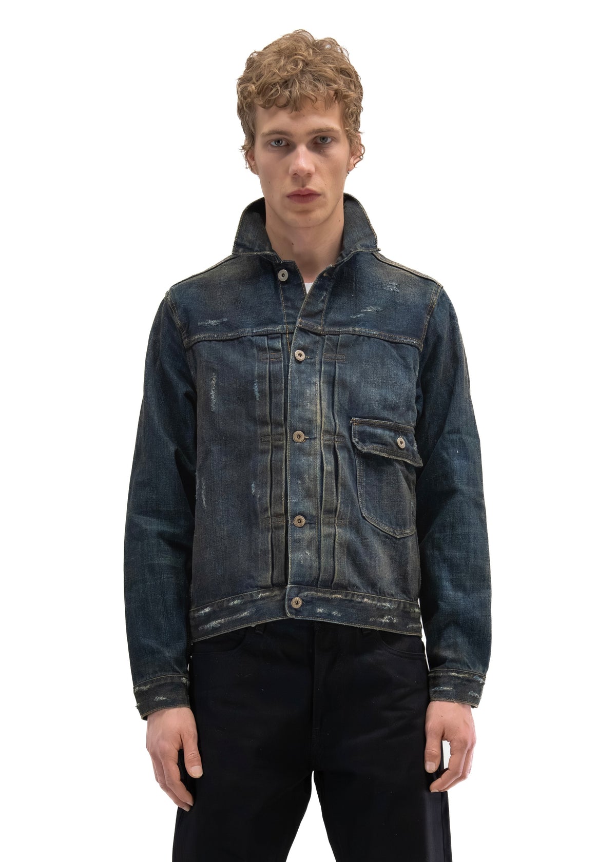 FADED BLUE DENIM TRUCKER