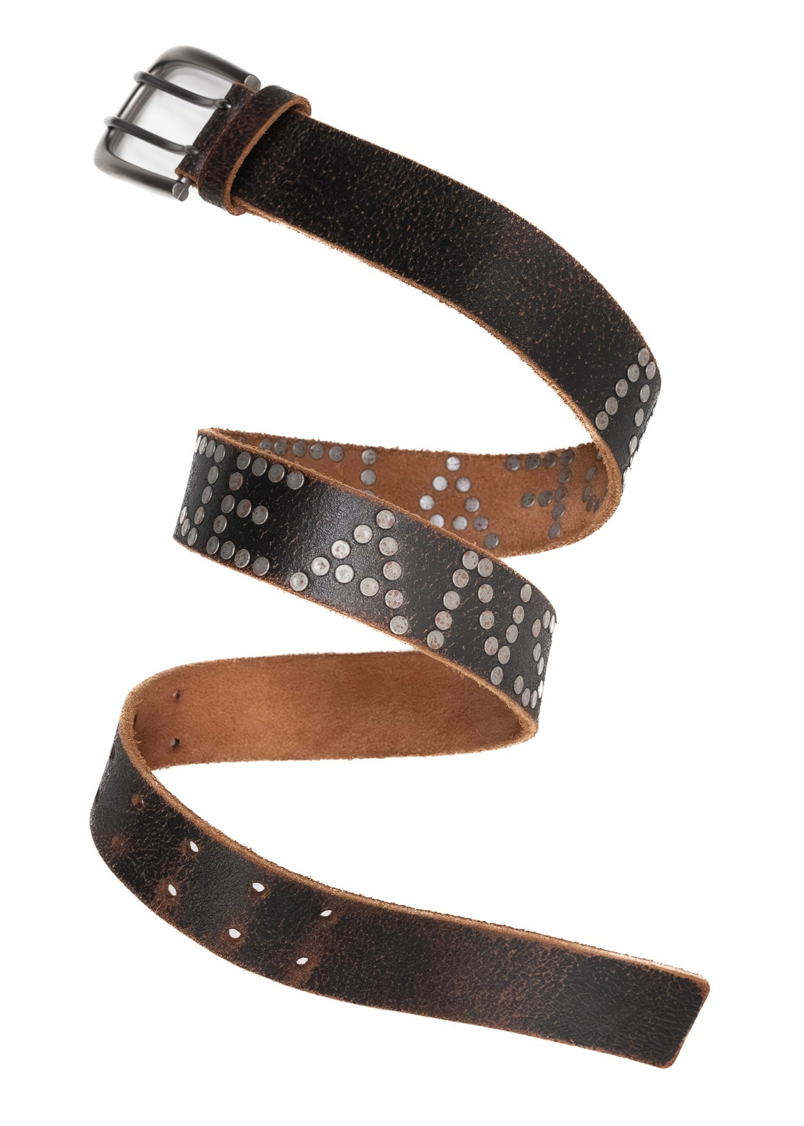 NO FAITH JEANS STUDDED LEATHER BELT