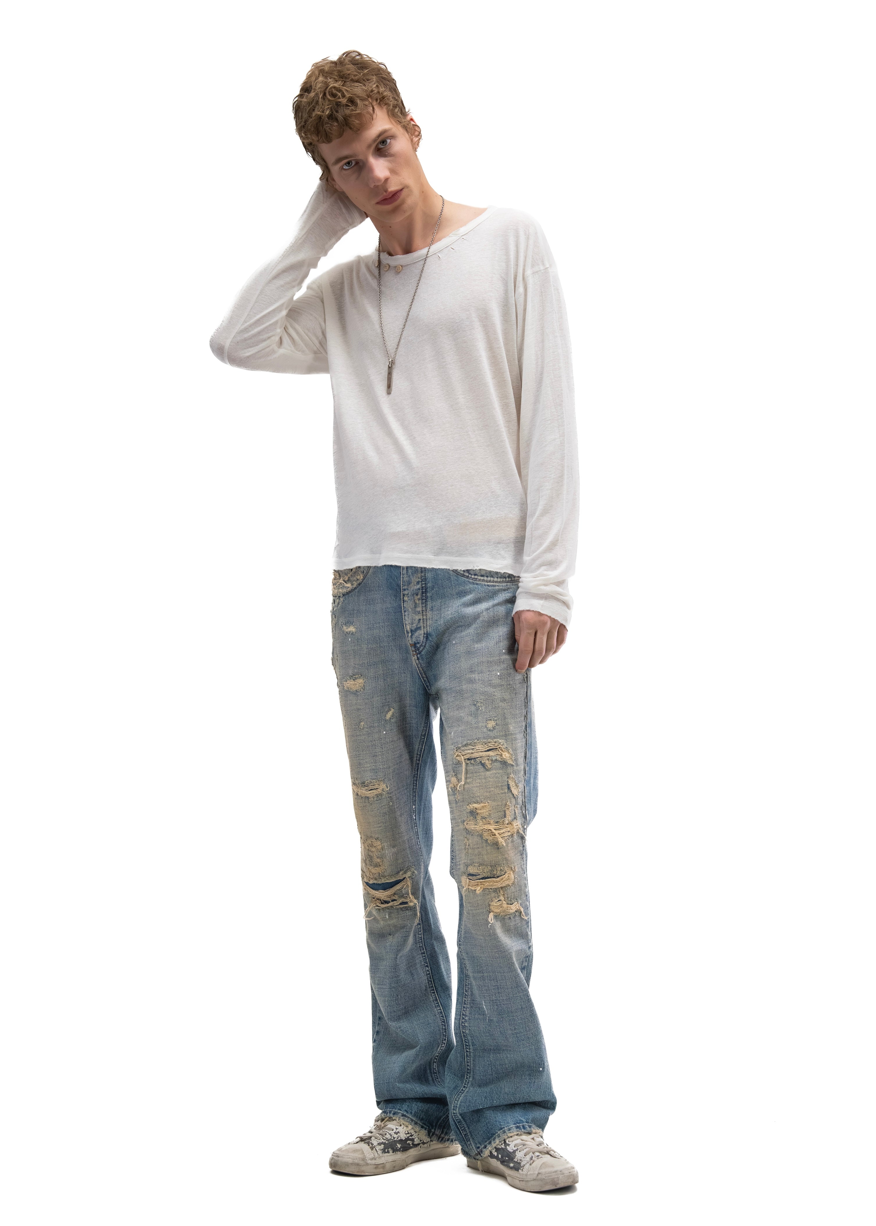 HERITAGE BUTTON-UP LONGSLEEVE WHITE – NO/FAITH STUDIOS