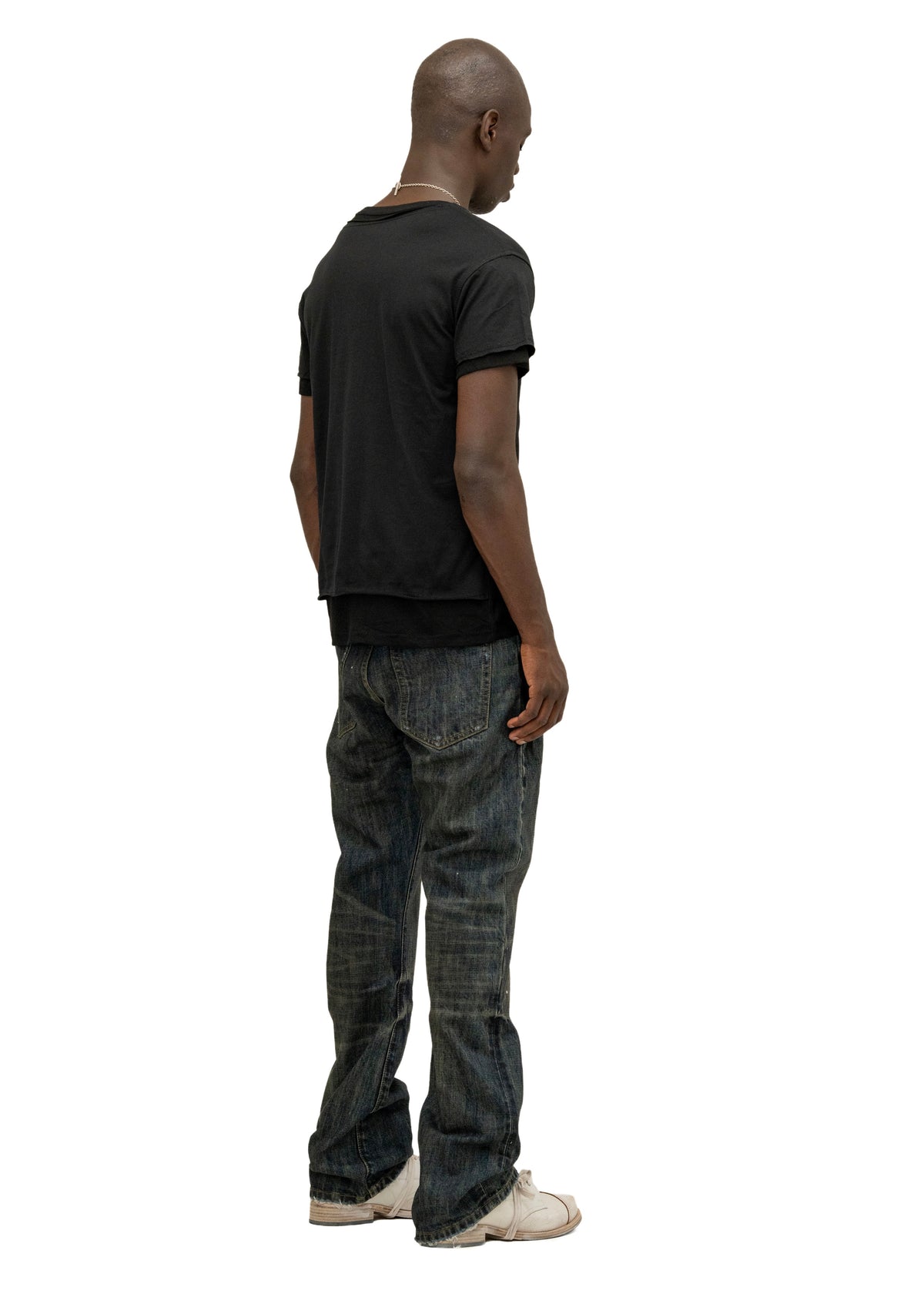 DOUBLE-LAYERED T-SHIRT BLACK
