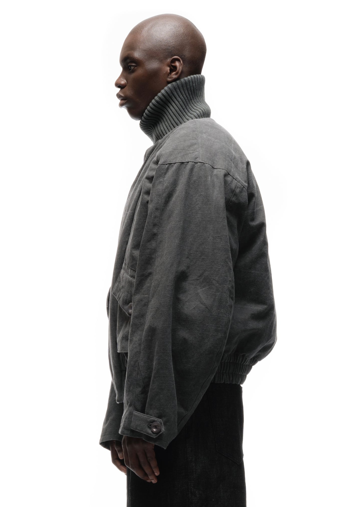 JAPANESE FLIGHT PADDED BOMBER JACKET STRUCTURED GREY