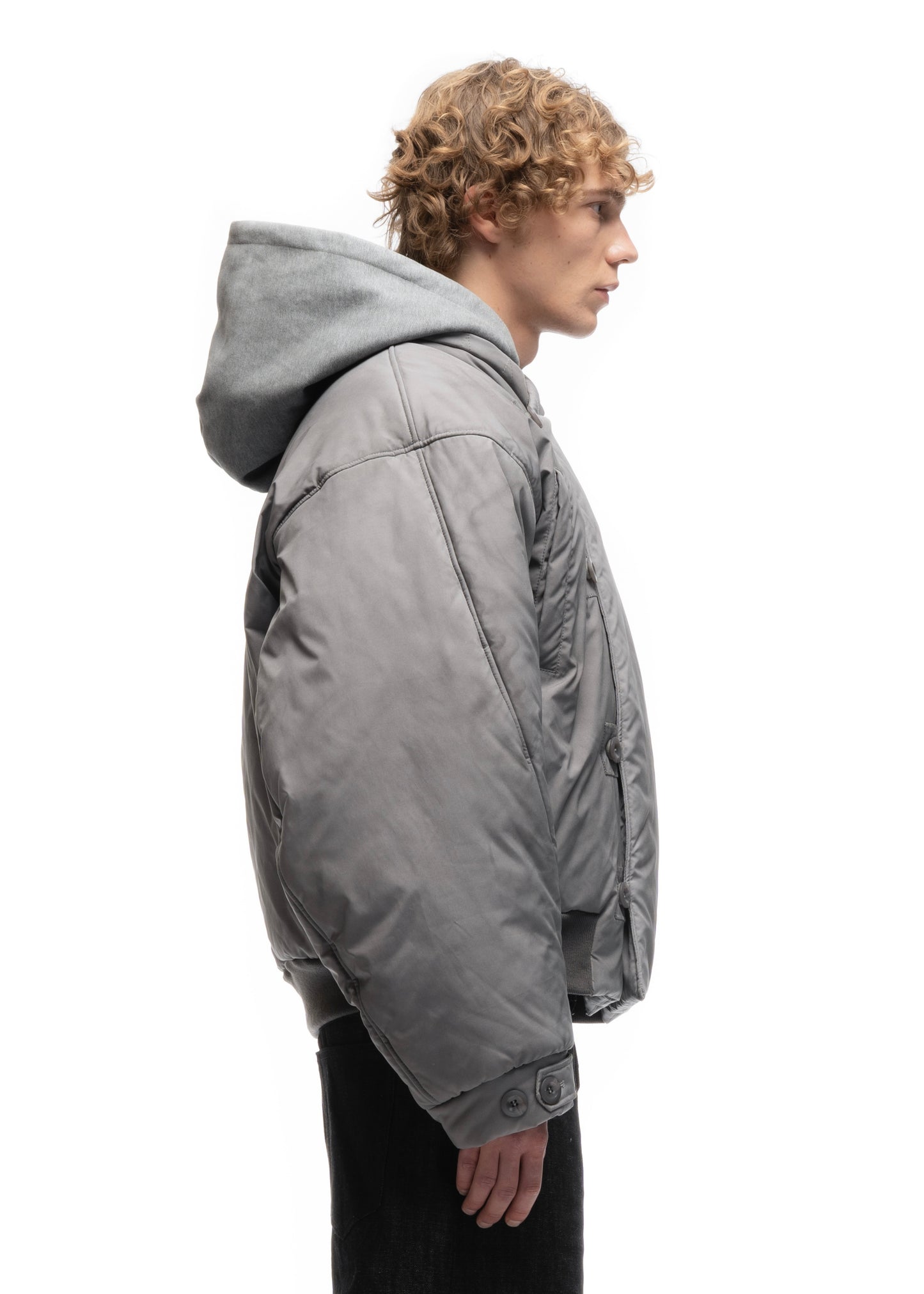 FENCING WAFFLE BOMBER JACKET GREY
