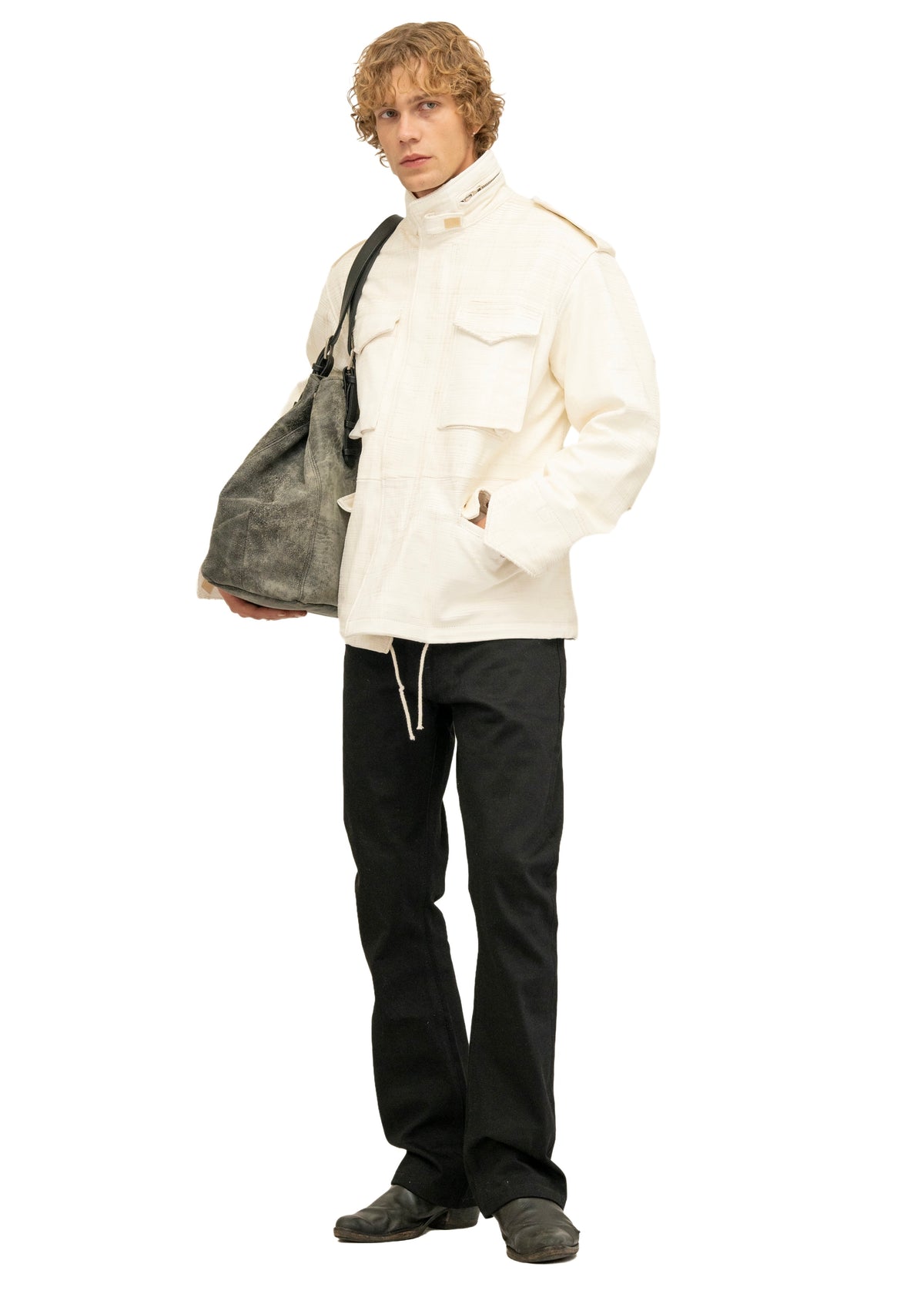 LEATHER FIELD PARKA WHITE